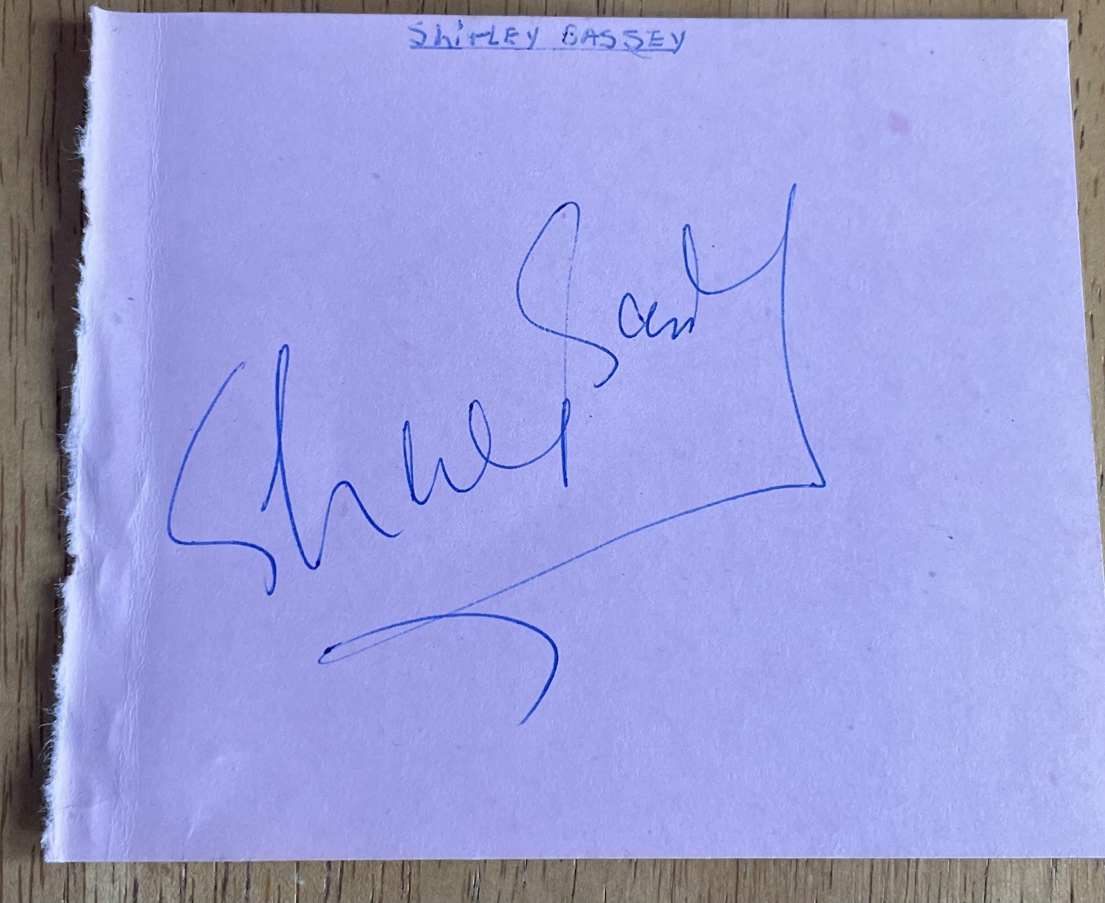 “Goldfinger” Welsh Singer Shirley Bassey Autograph Album Page