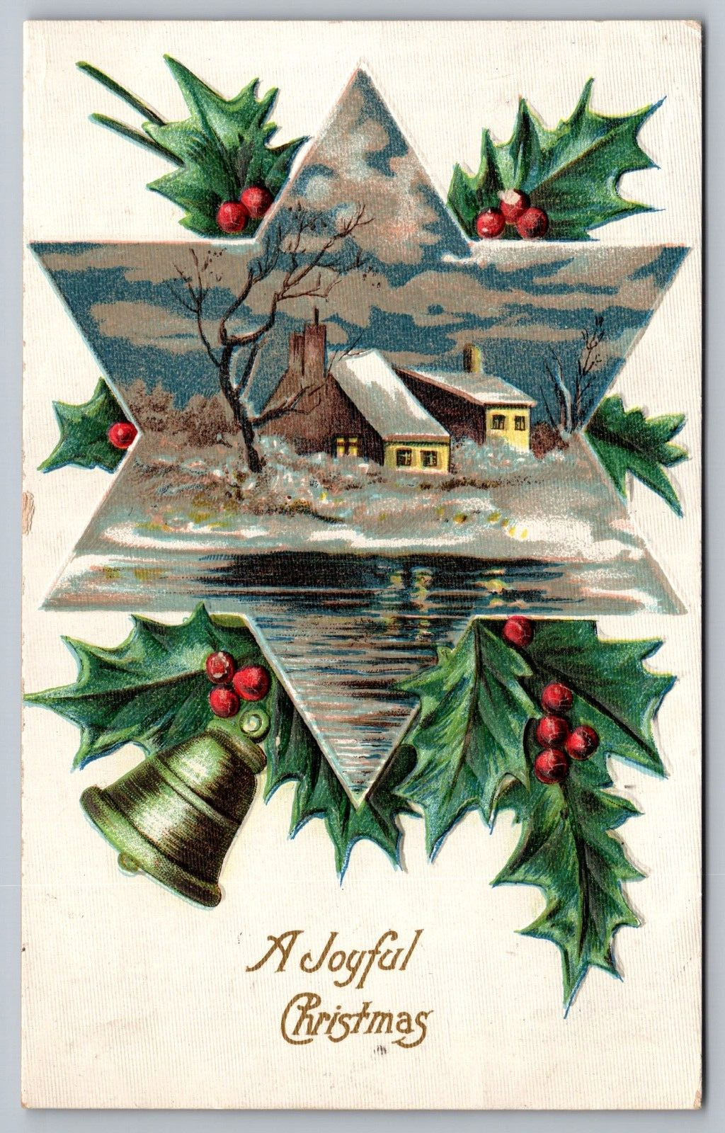 A Joyful Christmas c1909 Antique Embossed Postcard
