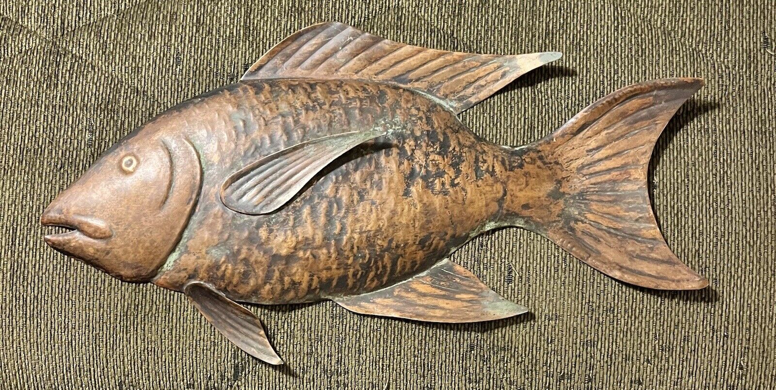 Connecticut Coppersmiths Copper Fish Wall Sculpture ~ Signed & Dated R Bunting