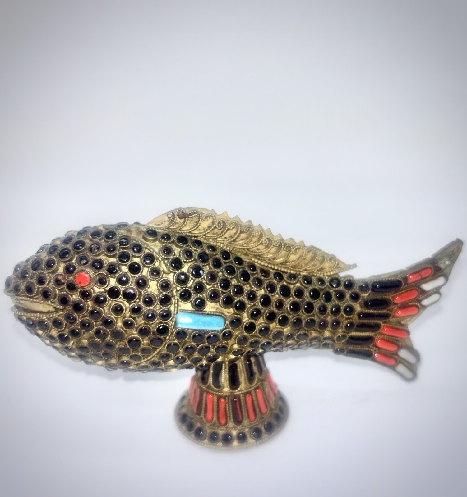 Vintage Handmade Nepal/Tibetan Brass Fish Figurine