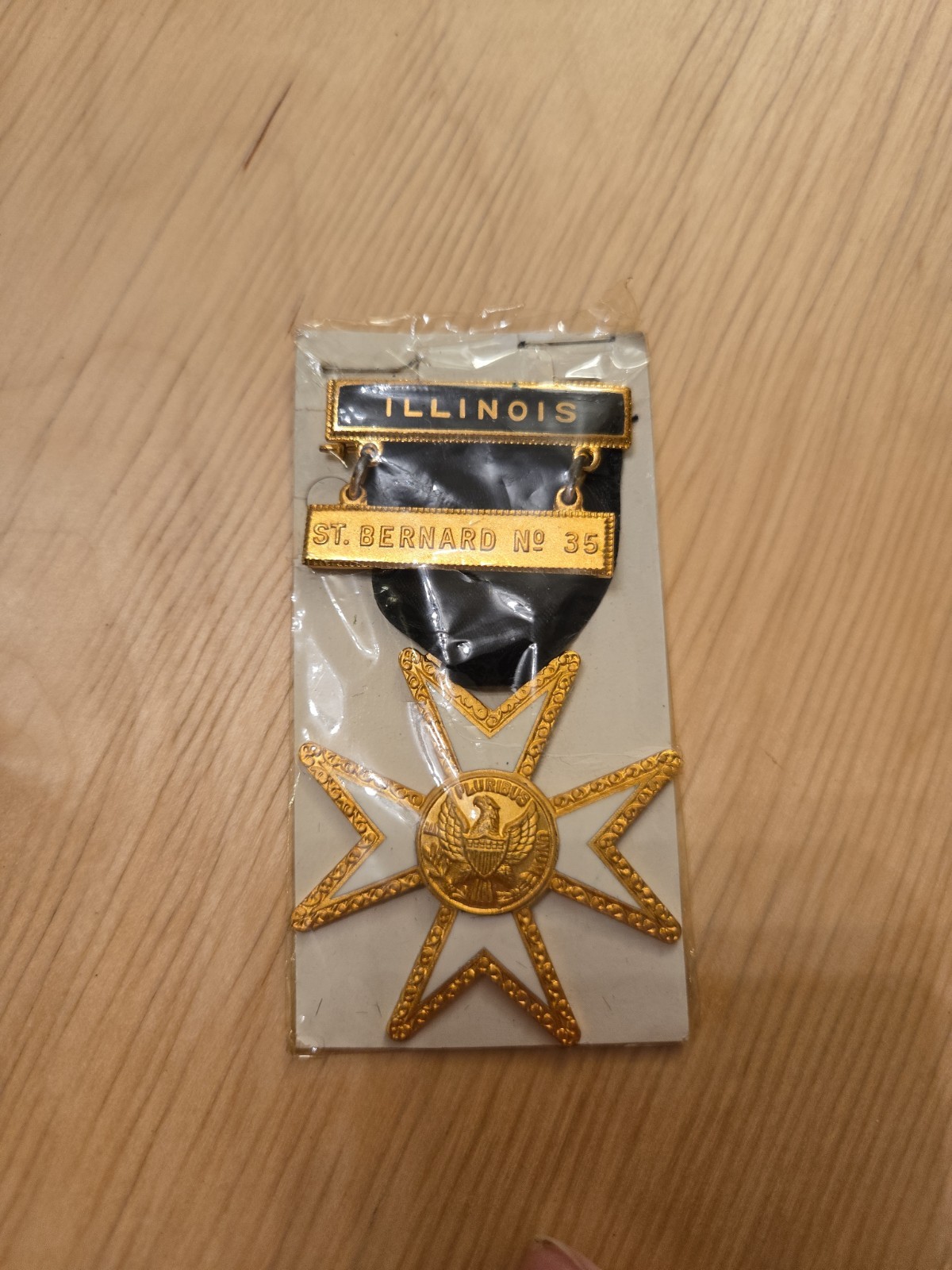 Vintage Masonic Knights Templar Order of Malta Maltese Cross Medal White Enamel