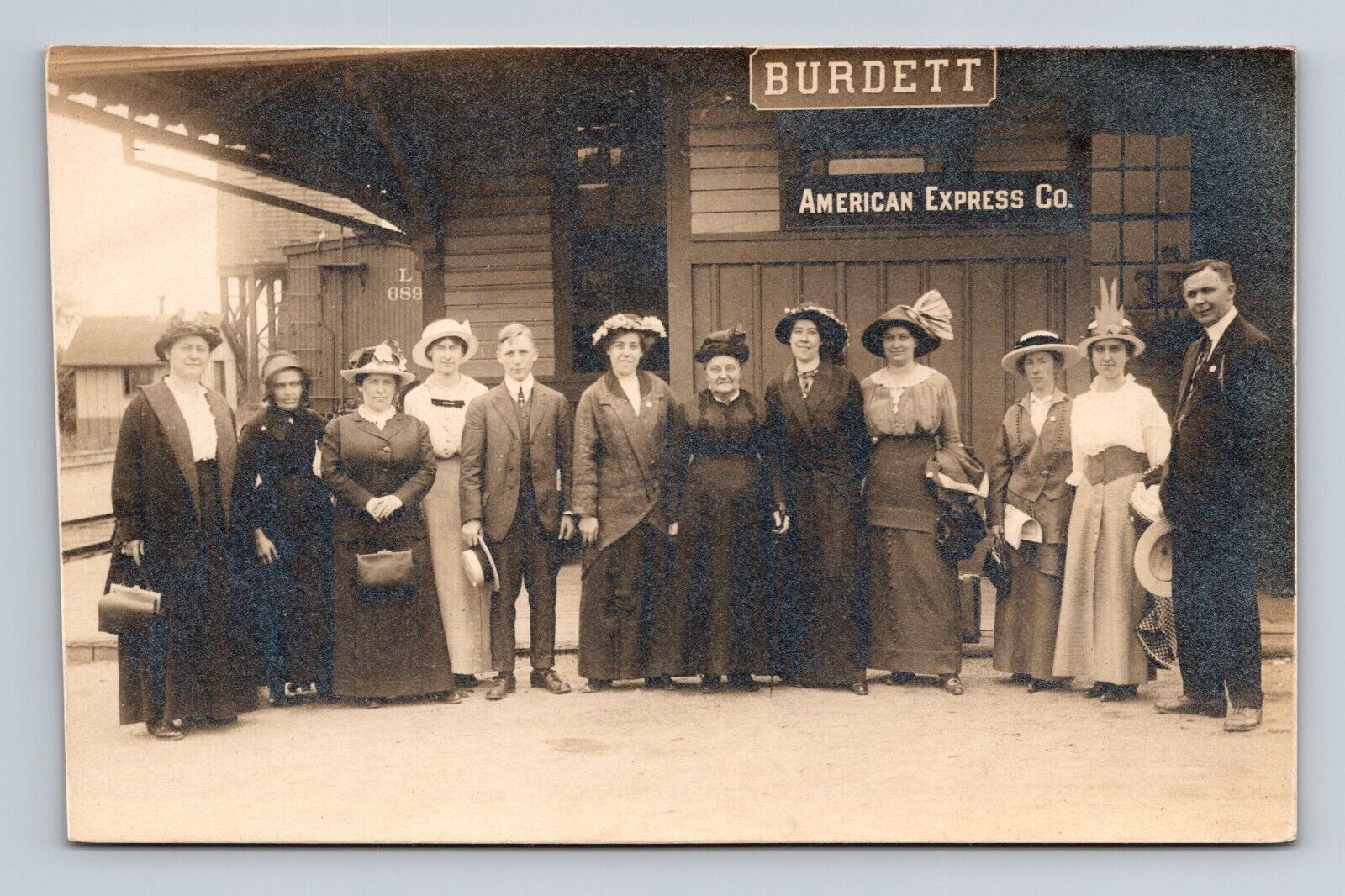 Burdett NY-New York, RPPC: Lehigh Valley Railroad Depot-Station Vintage Postcard