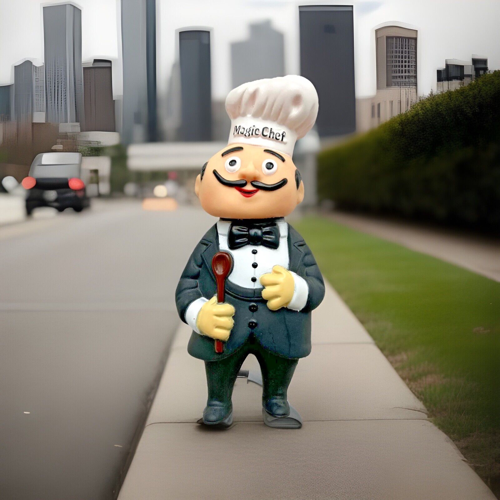 VINTAGE Magic Chef Coin Piggy Bank Vinyl Figure Advertising Promo 7-inch Tall