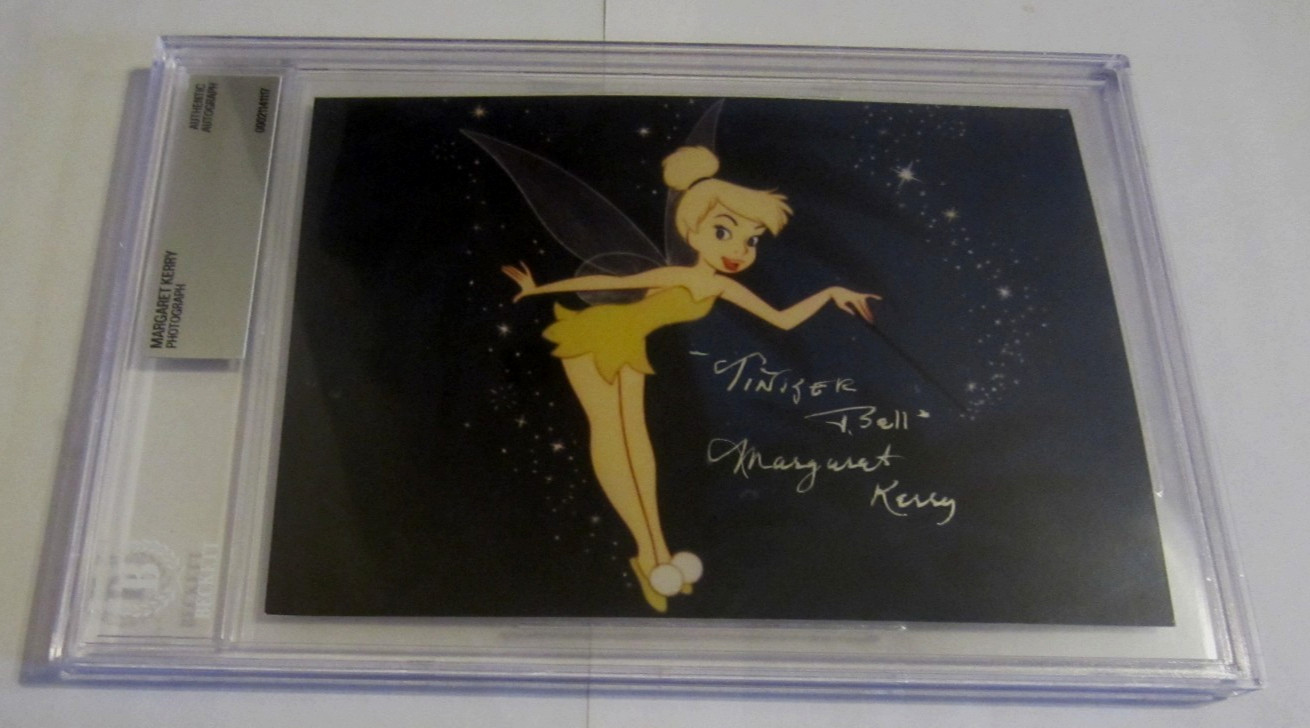 Margaret Kerry autographed Beckett BAS 5x7 Disney Peter Pan model as Tinker Bell