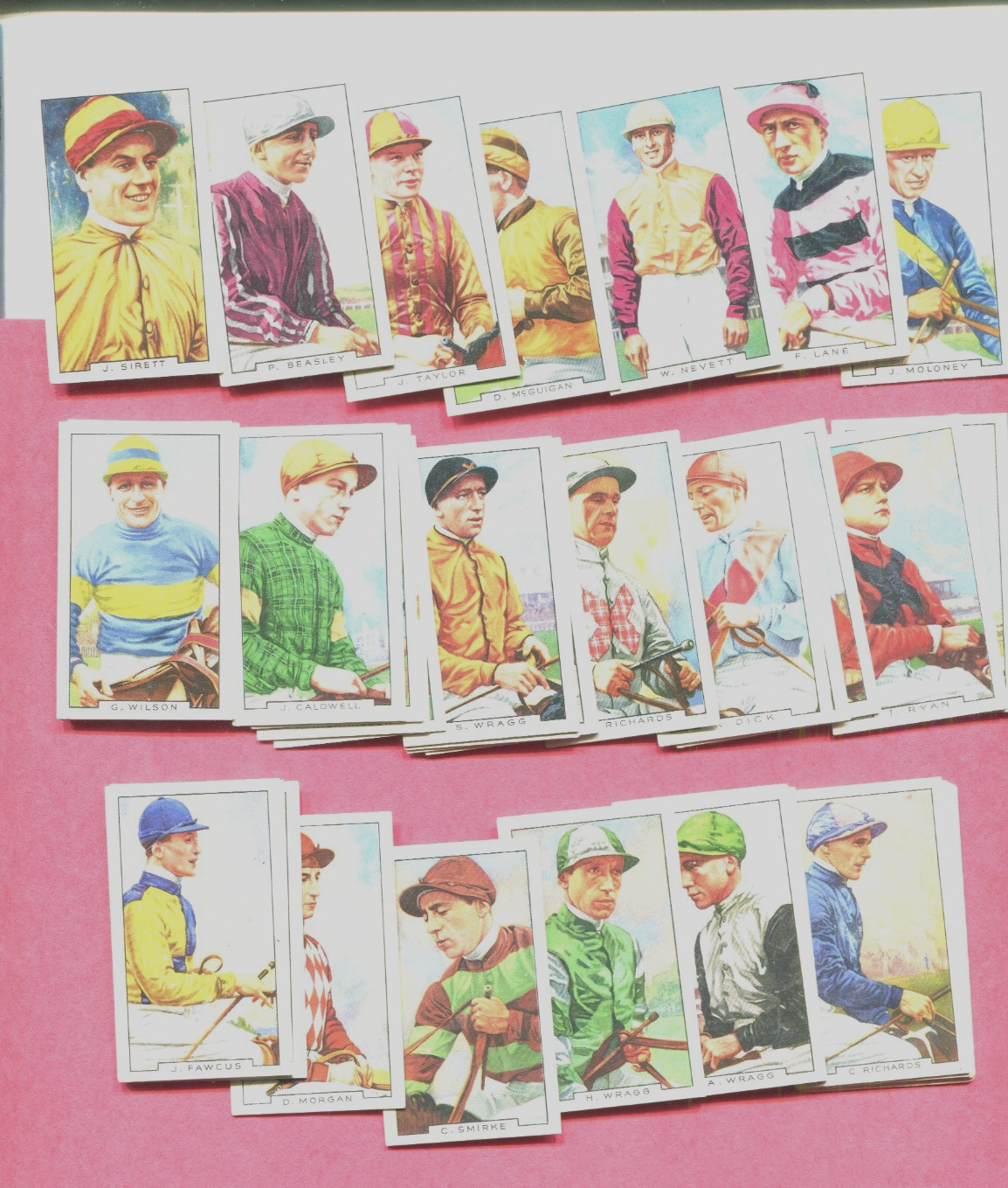 1936 GALLAHER LTD. FAMOUS JOCKEYS 48 DIFFERENT TOBACCO CARD SET