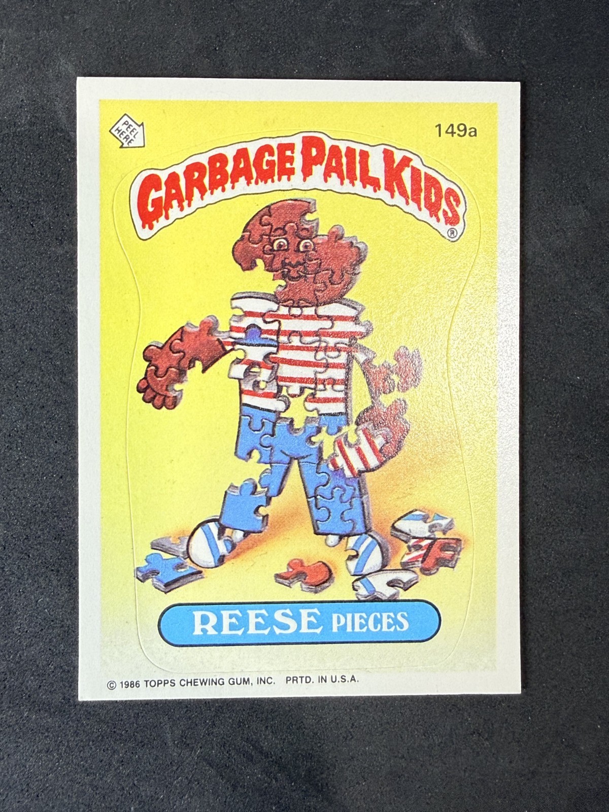 1986 Topps Garbage Pail Kids Reese Pieces 149a SUPER RARE BLANK BACK ERROR Sharp 1986 Topps Garbage Pail Kids Reese Pieces 149a SUPER RARE BLANK BACK ERROR Sharp