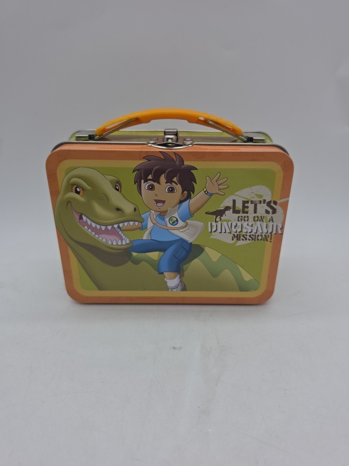 Go Diego Go Dinosaur Mission Metal Lunch Box Nickelodeon 2013 Tin Box Co 6x5 New