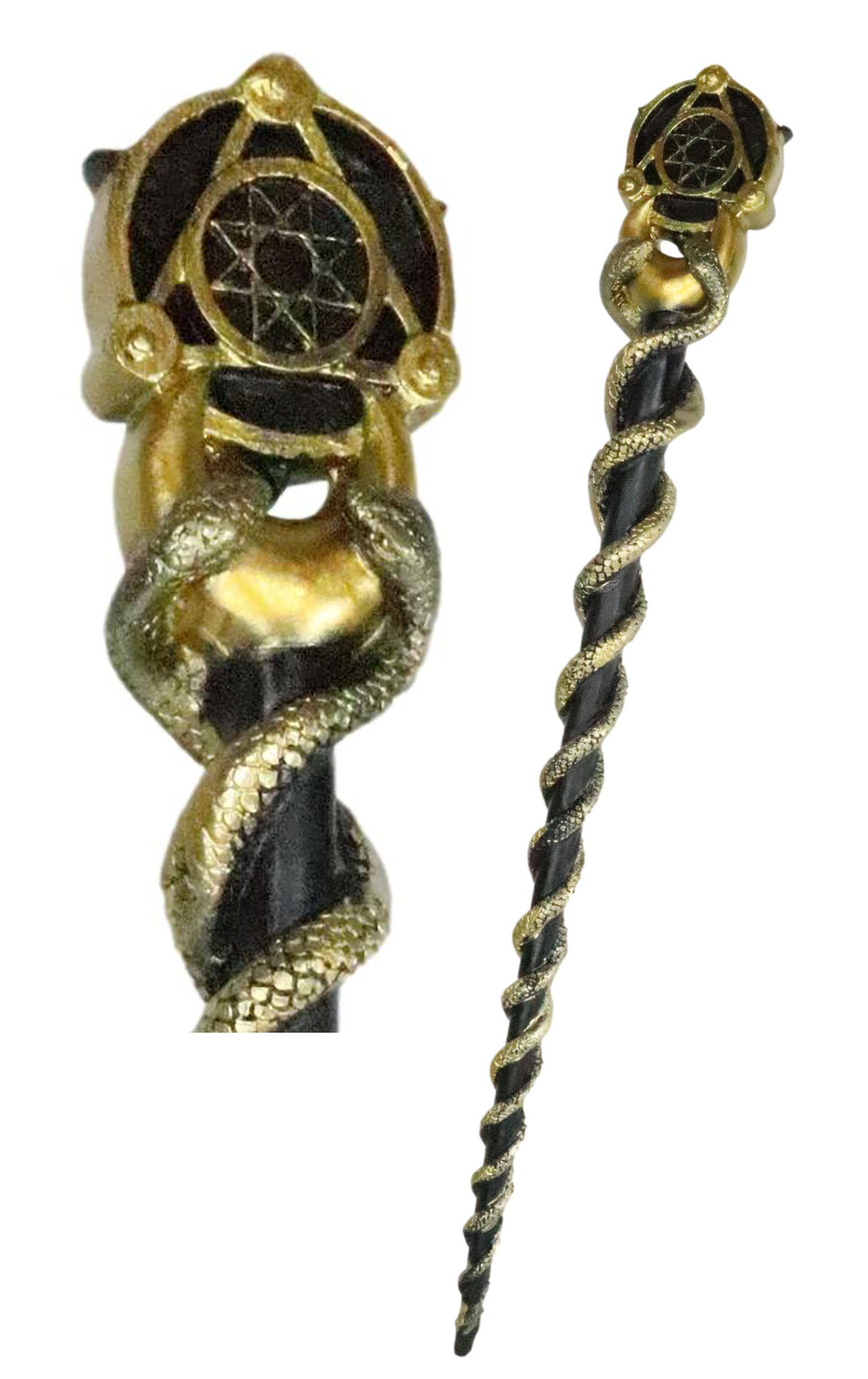 Ebros Occult Caduceus Serpent Elemental Alchemy Magic Wand Cosplay Prop 14\