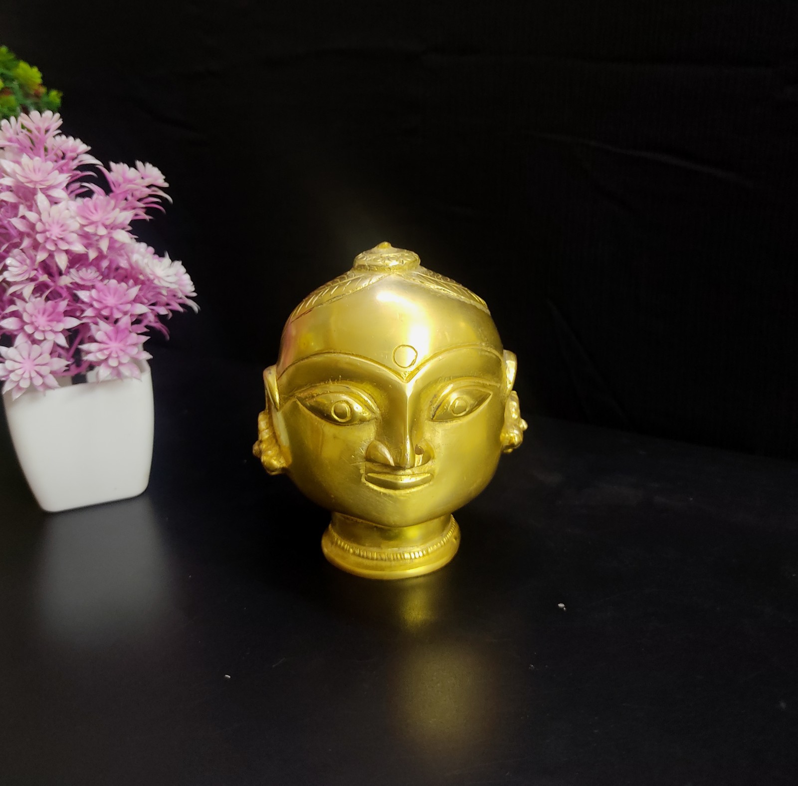 Gauri Head Table Statue Brass Victorian Art 4.2\