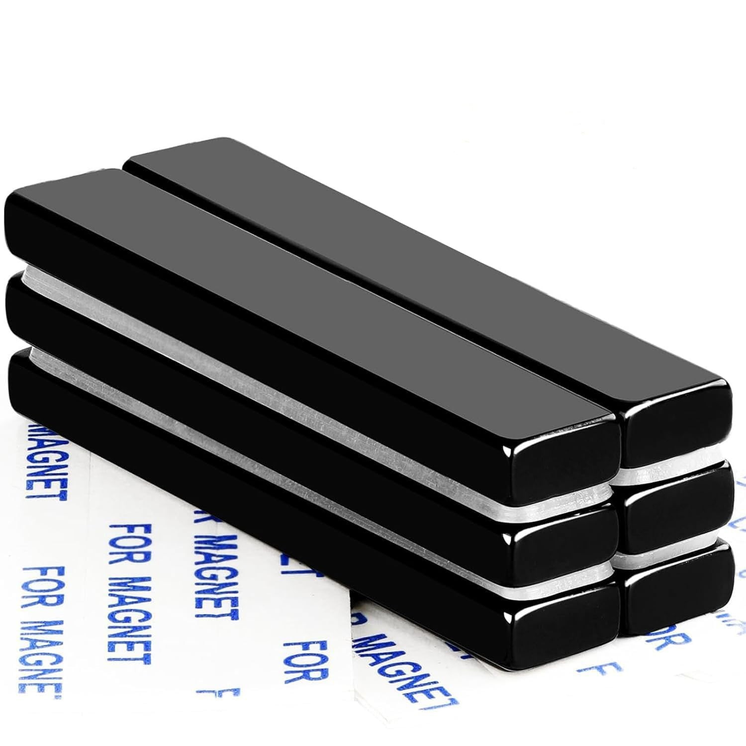 Strong Neodymium Bar Magnets Black 60x10x5mm 6 Pcs Craft DIY Holder