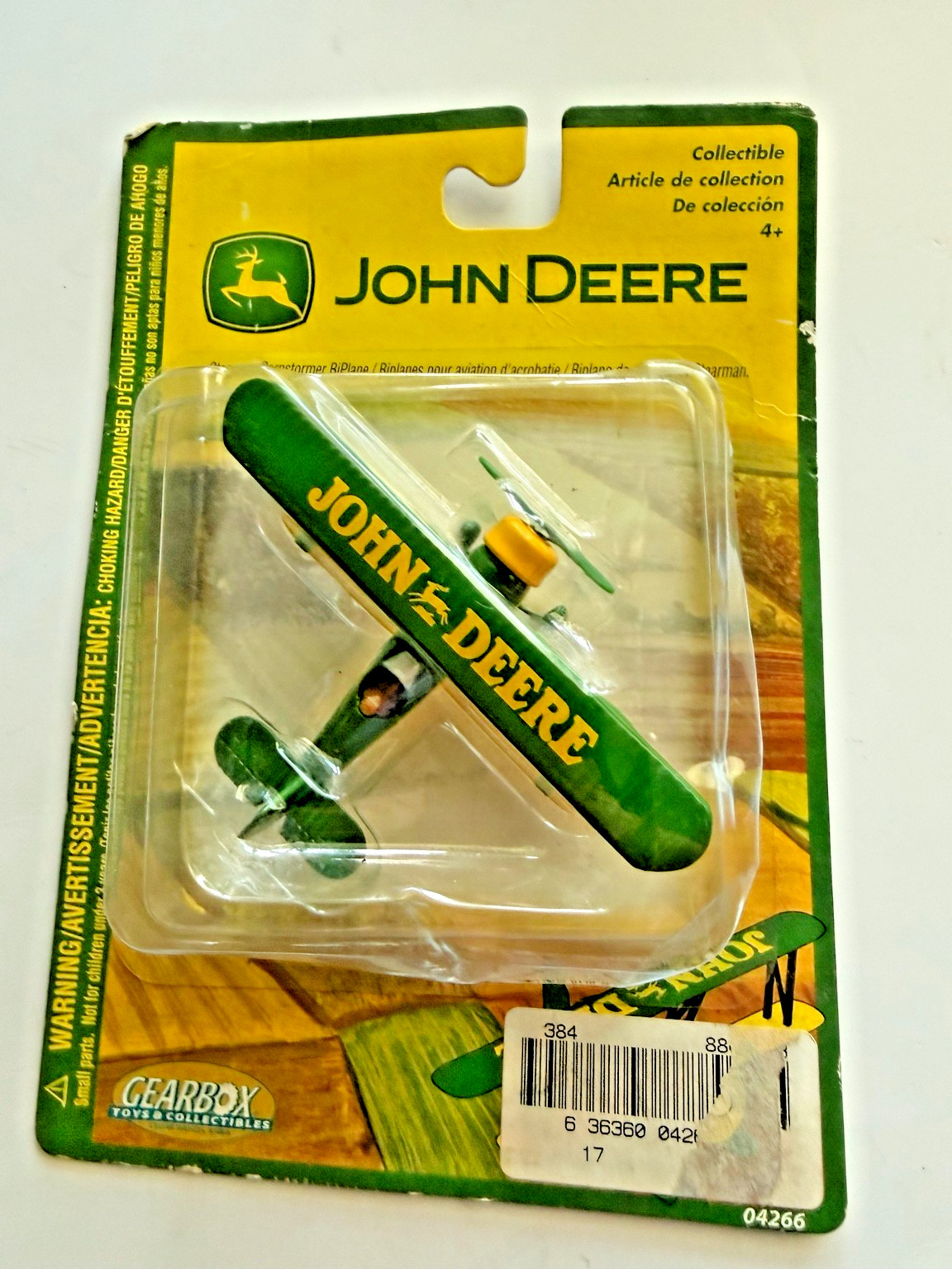 John Deere Stearman Barnstormer Biplane Gearbox Diecast #04266 2003 Sealed