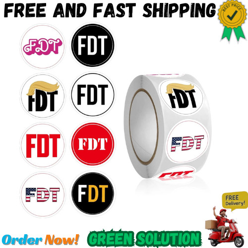 FDT Anti Tr××p Stickers Roll 500Pcs - Anti Tr××p 2025 Funny American Not My P