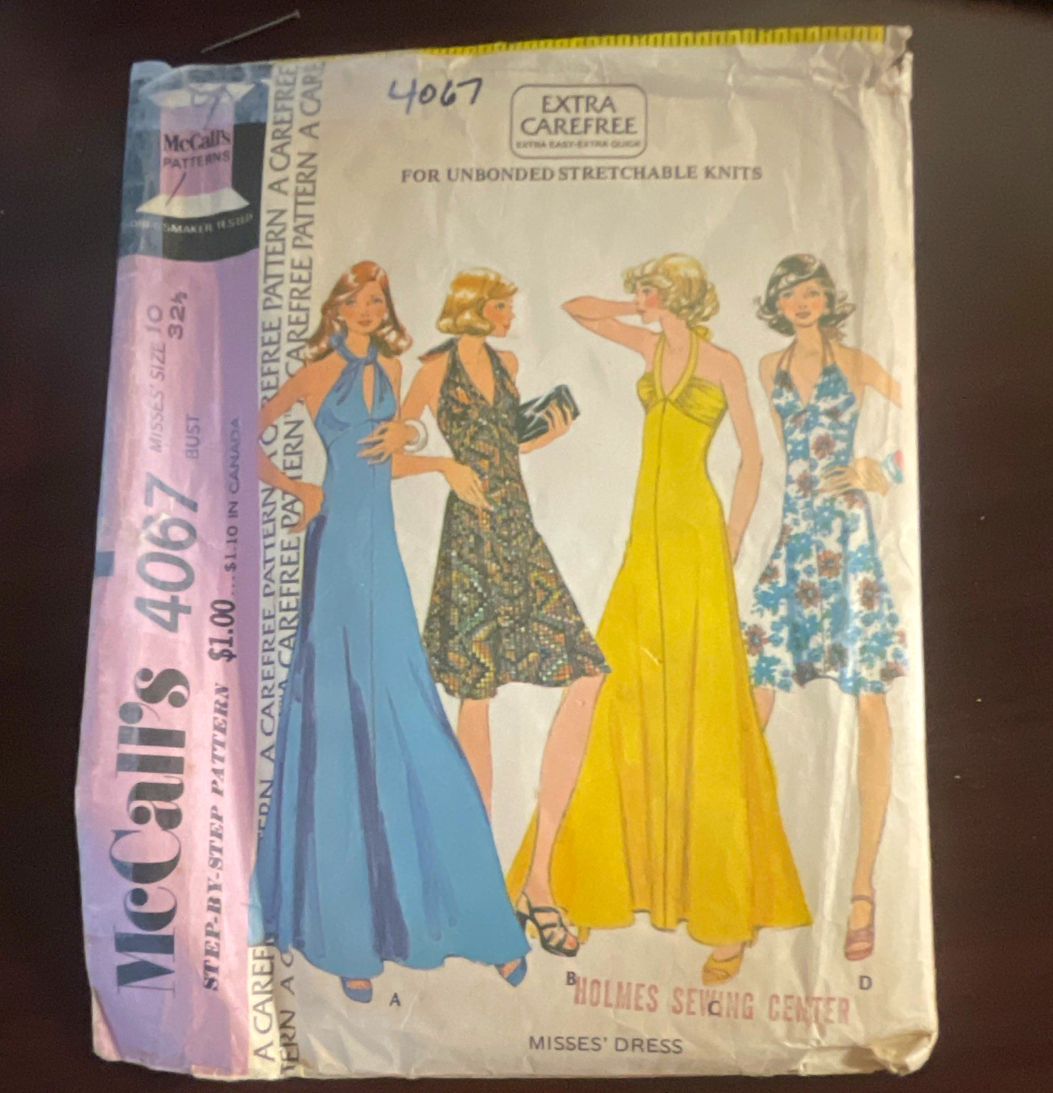 McCall\'s 4067 Vintage Original Carefree Misses Women\'s Dress Sewing Pattern