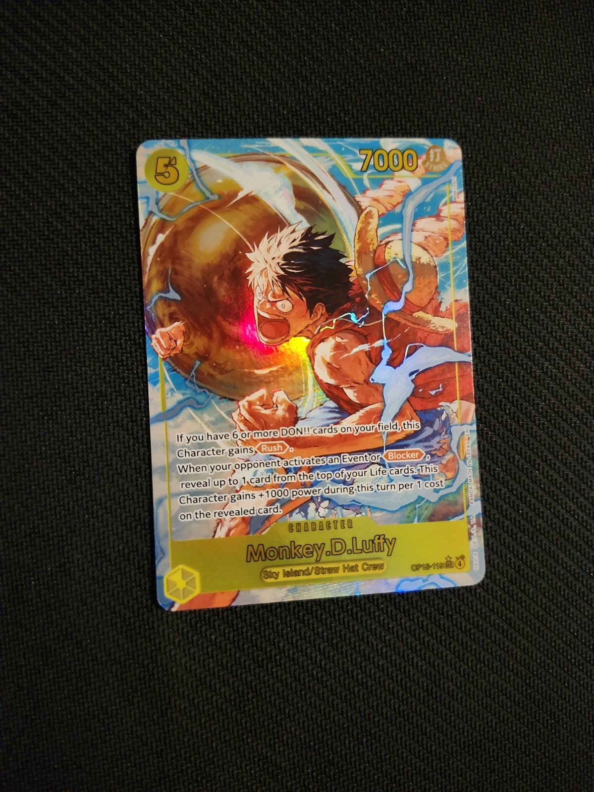 one piece Adventure On Kami\'s Island Monkey.D.Luffy OP15-119 secret Gem Mint 💎