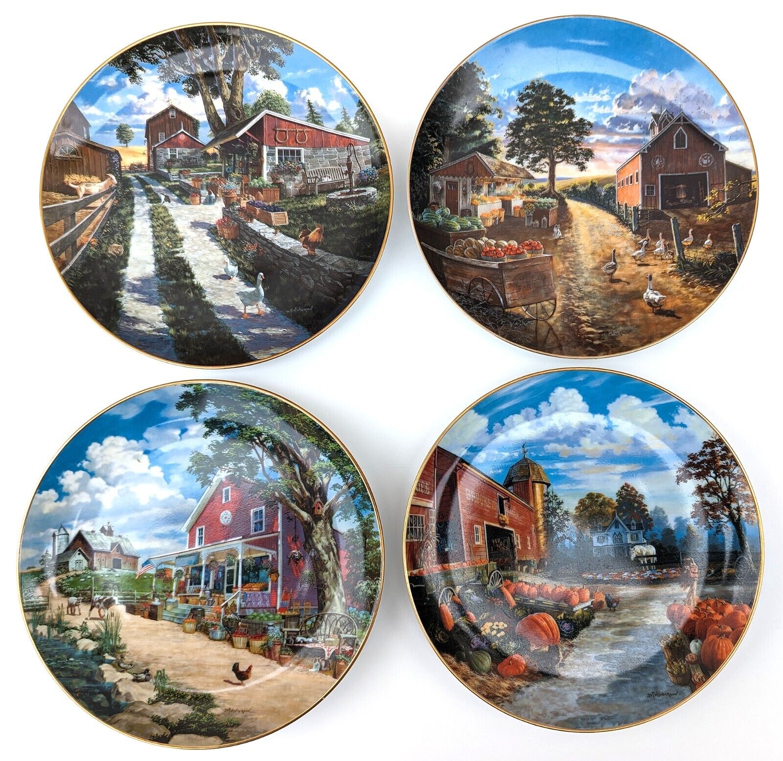 Escape to the Couintry by Dave Henderson, Bradford Eschange Plates SET OF FOUR