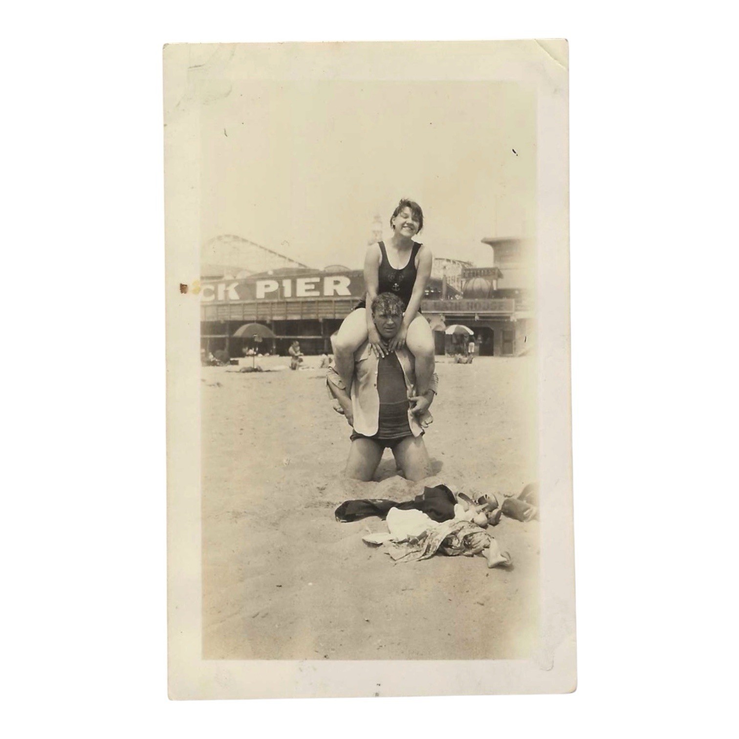 Vintage Photo Lick Pier Giant Dipper Roller Coaster Ocean Park Santa Monica CA