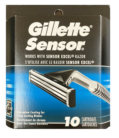 Gillette Sensor Razor Blades, Works with Sensor Excel Razor - 10 Cartridges