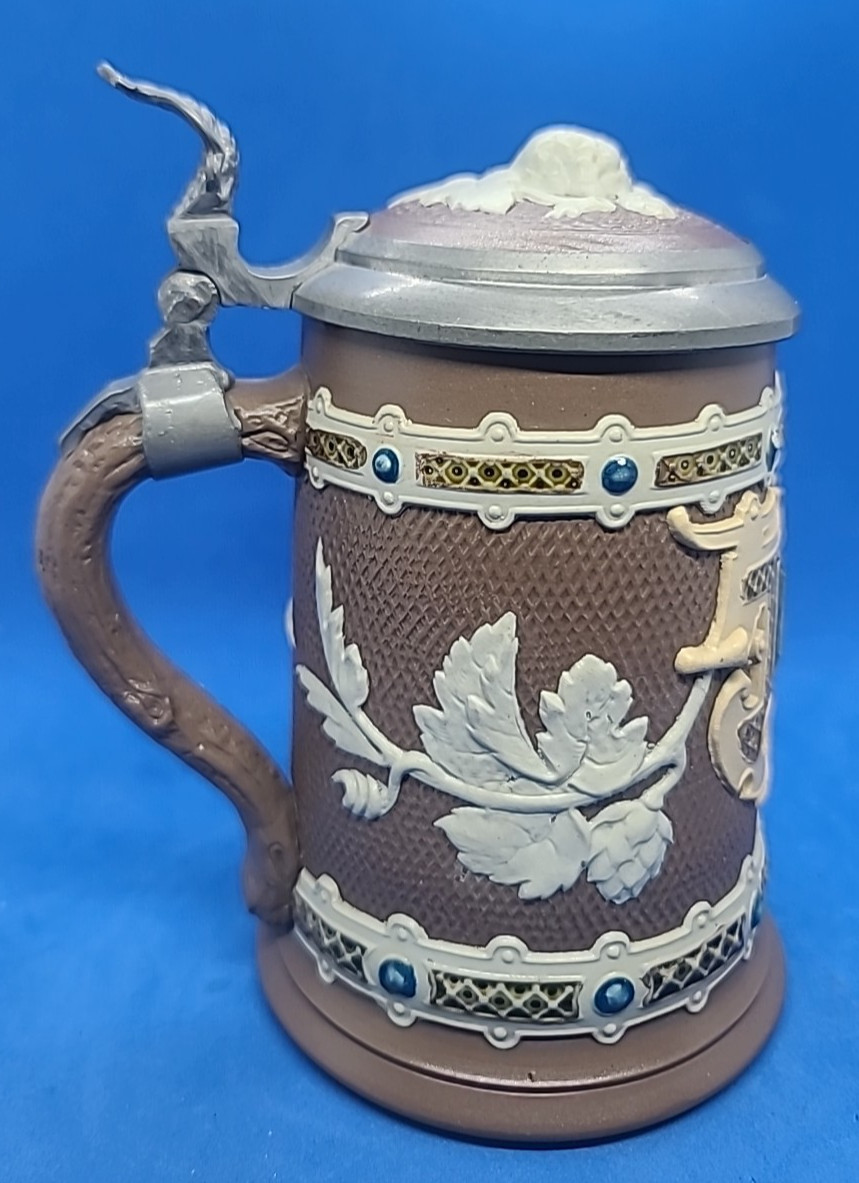 VTG Mettlach 1/4 Liter Lidded German Beer Stein Abbey Mark 1887 #1745 Villory