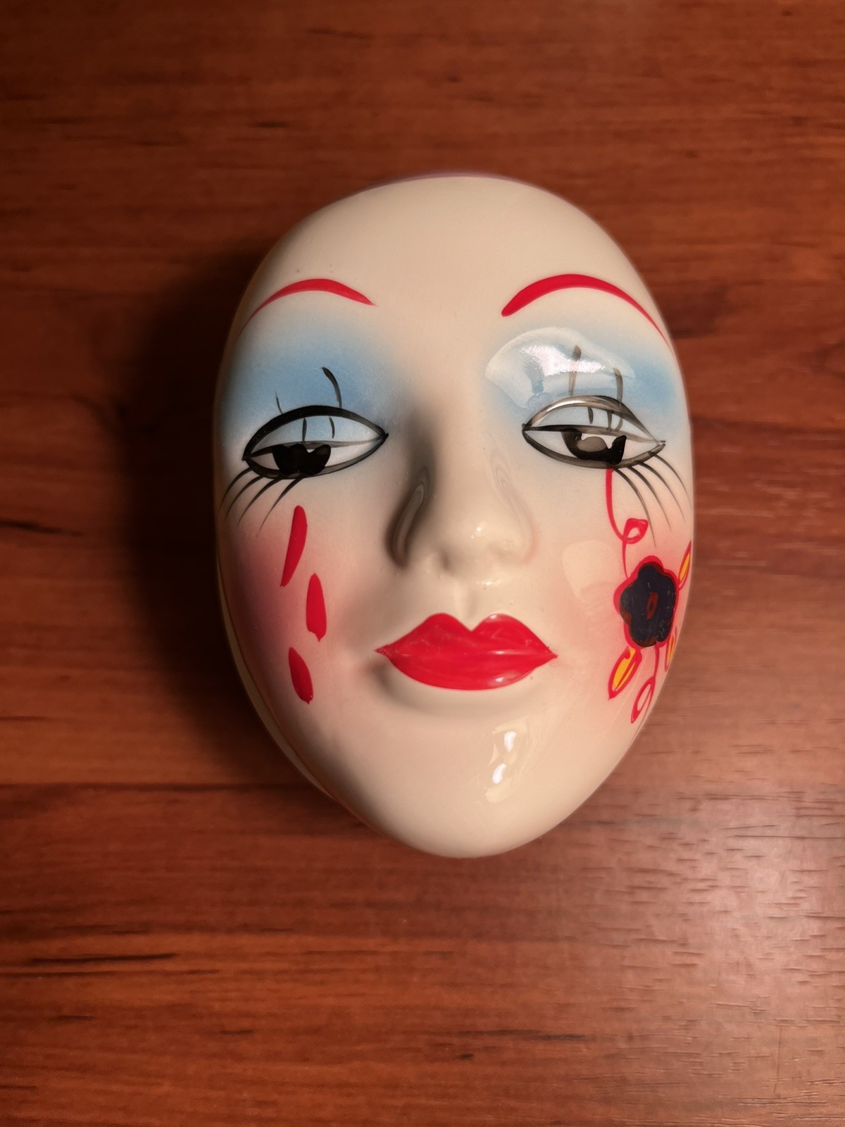 Vintage 1985 Pierrot Ceramic Trinket Box New 
