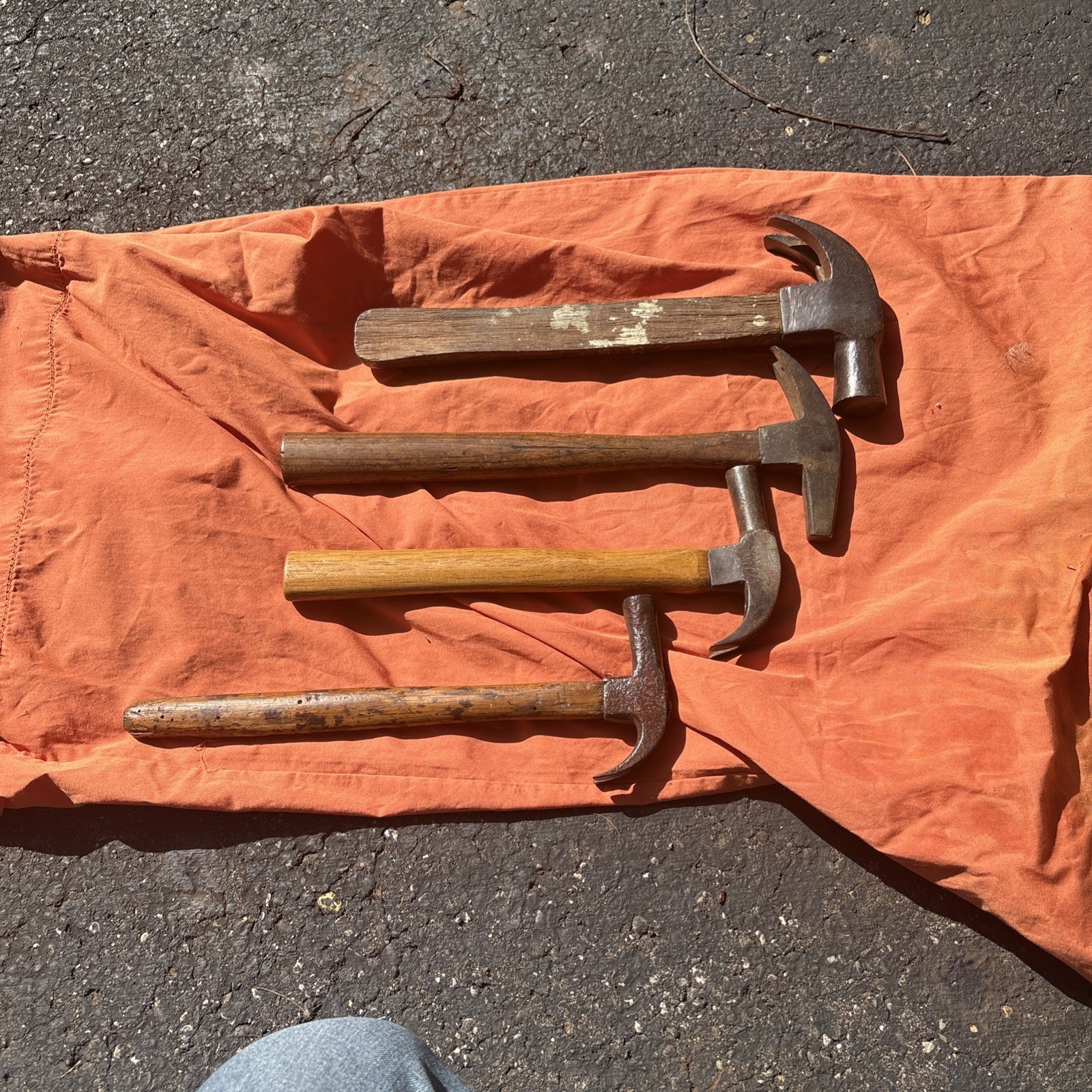 FOUR VINTAGE HAMMERS 