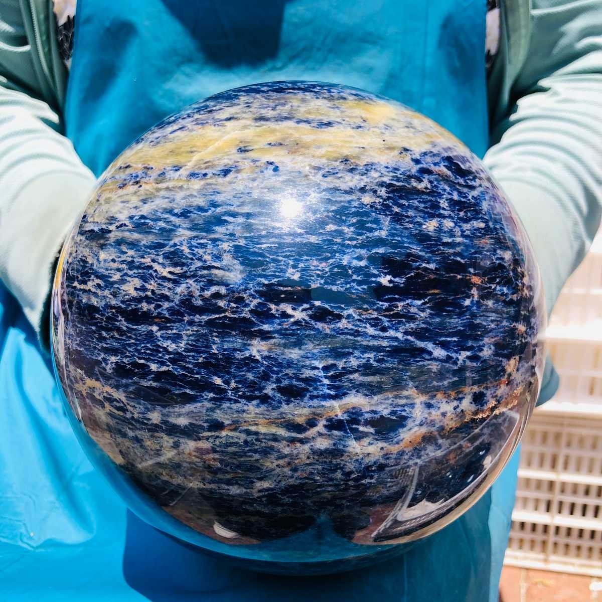 19.84LB Natural Sodalite Ball Blue Quartz Crystal Sphere Reiki Healing 19.84LB Natural Sodalite Ball Blue Quartz Crystal Sphere Reiki Healing