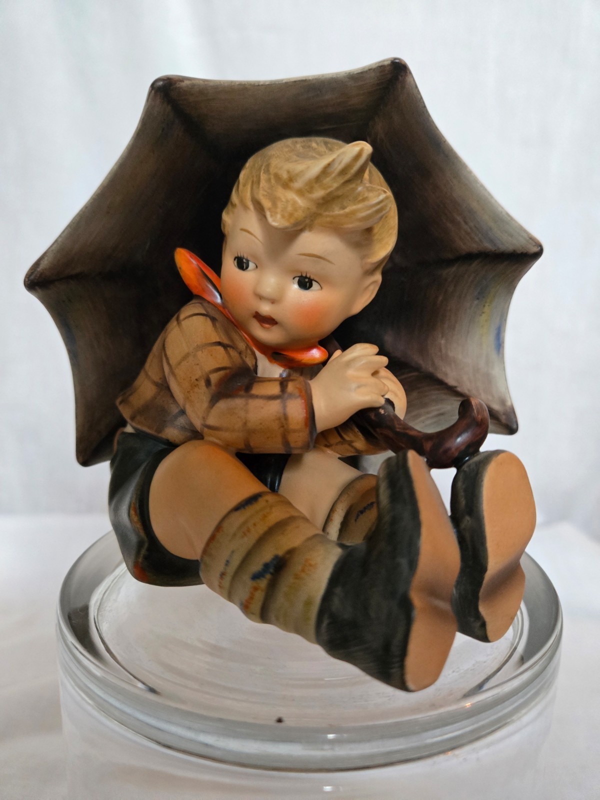 Vintage Hummel Umbrella Boy Girl Pair 152/0 TMK-3 Stylized Bee W Germany MINT