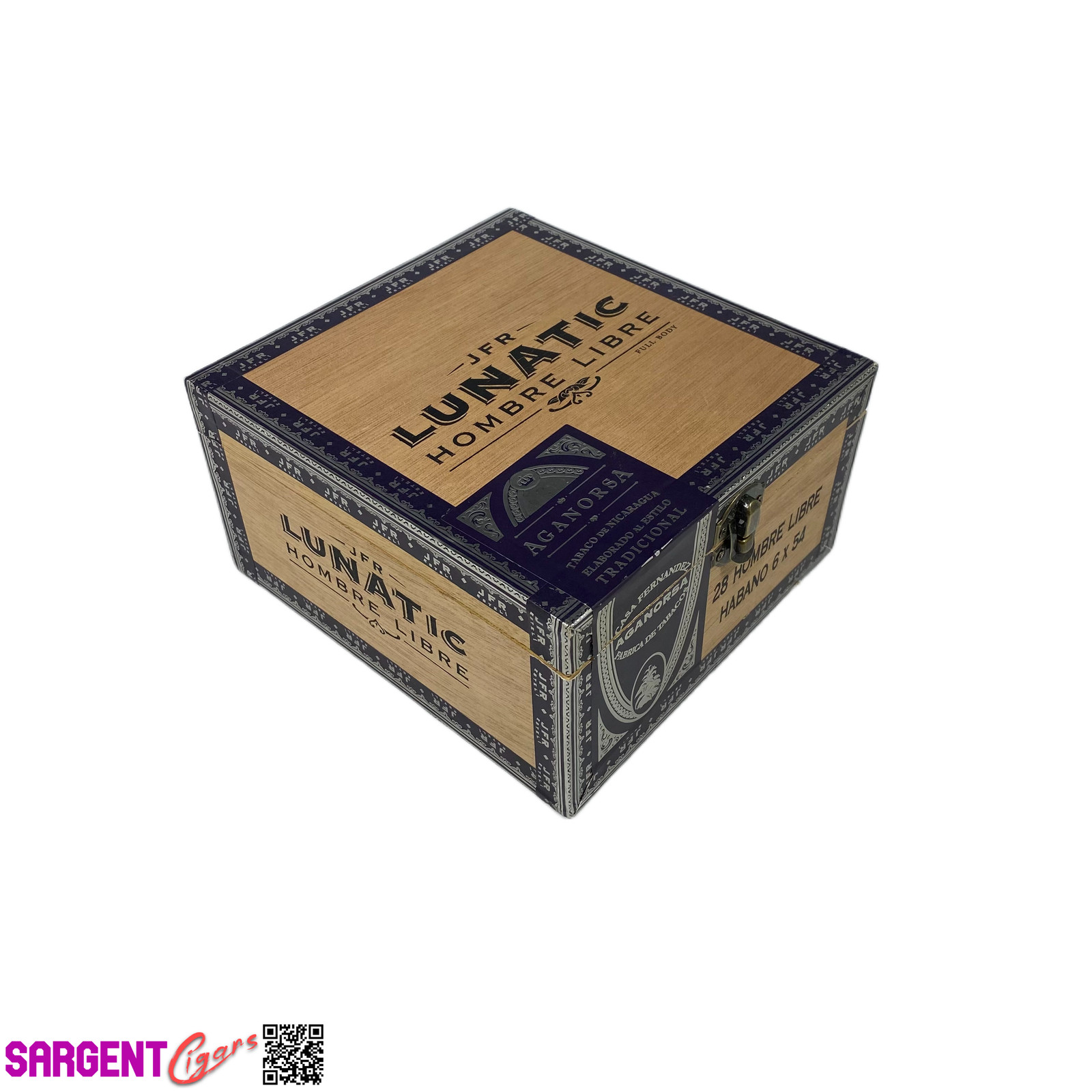 JFR Lunatic Hombre Libre Empty Wooden Cigar Box 6.5x7x3.5