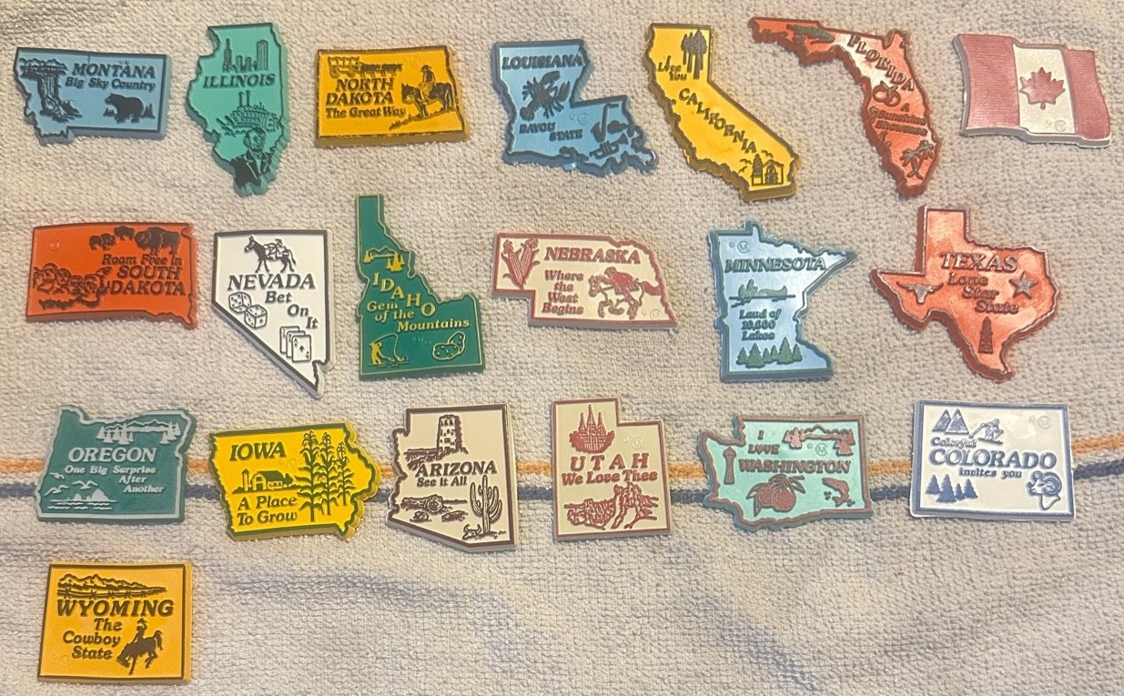 US State Souvenir Refrigerator Magnets Lot 20 Canada Flag Travel Collection