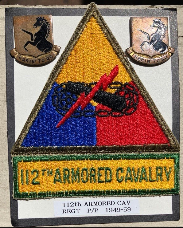 US Army 112th Armored Cavalry Patch No Glow, And Unit Crests 1950