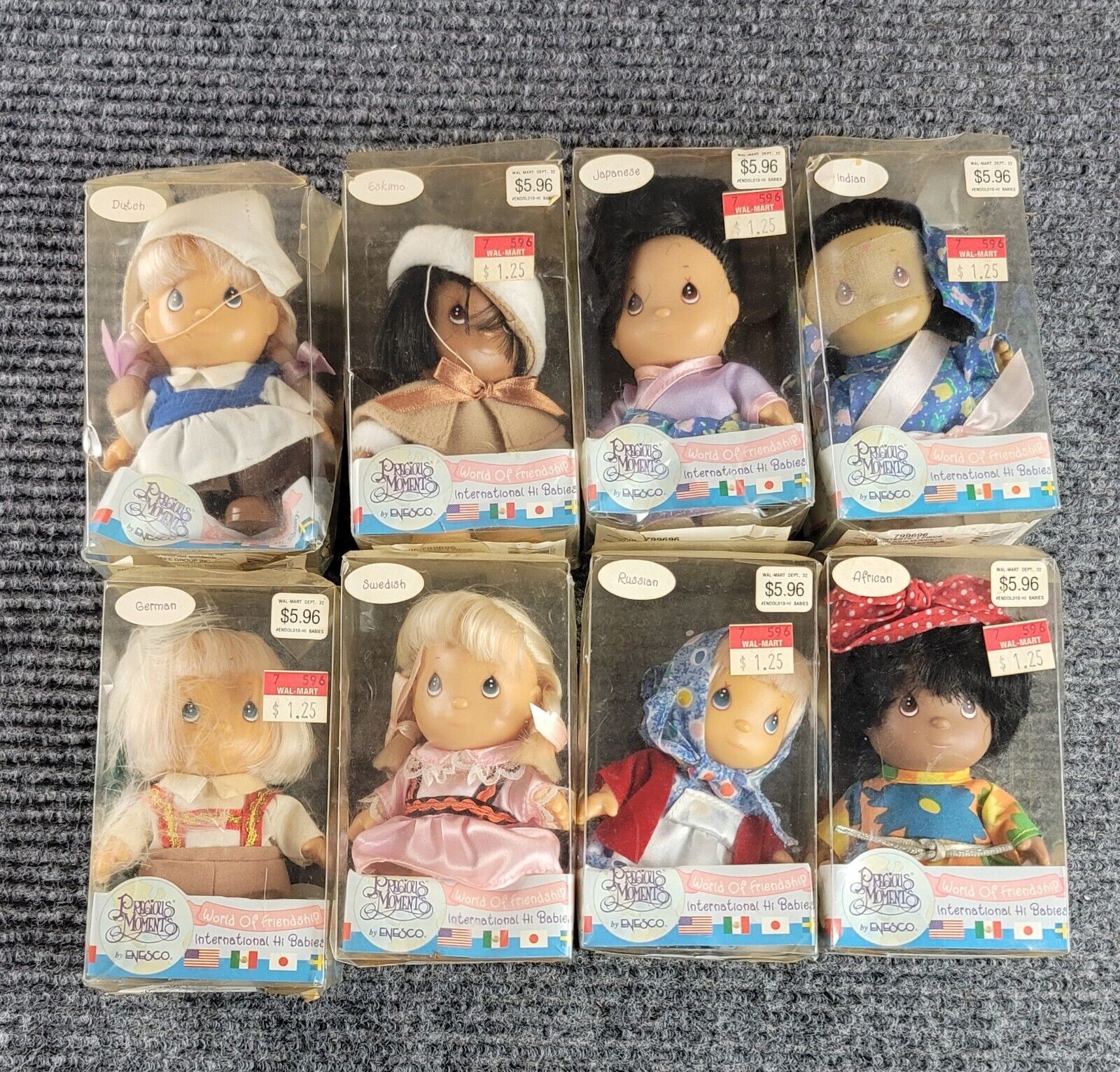 Lot 8 Vintage Precious Moments World Of Friendship International Babies Dolls 