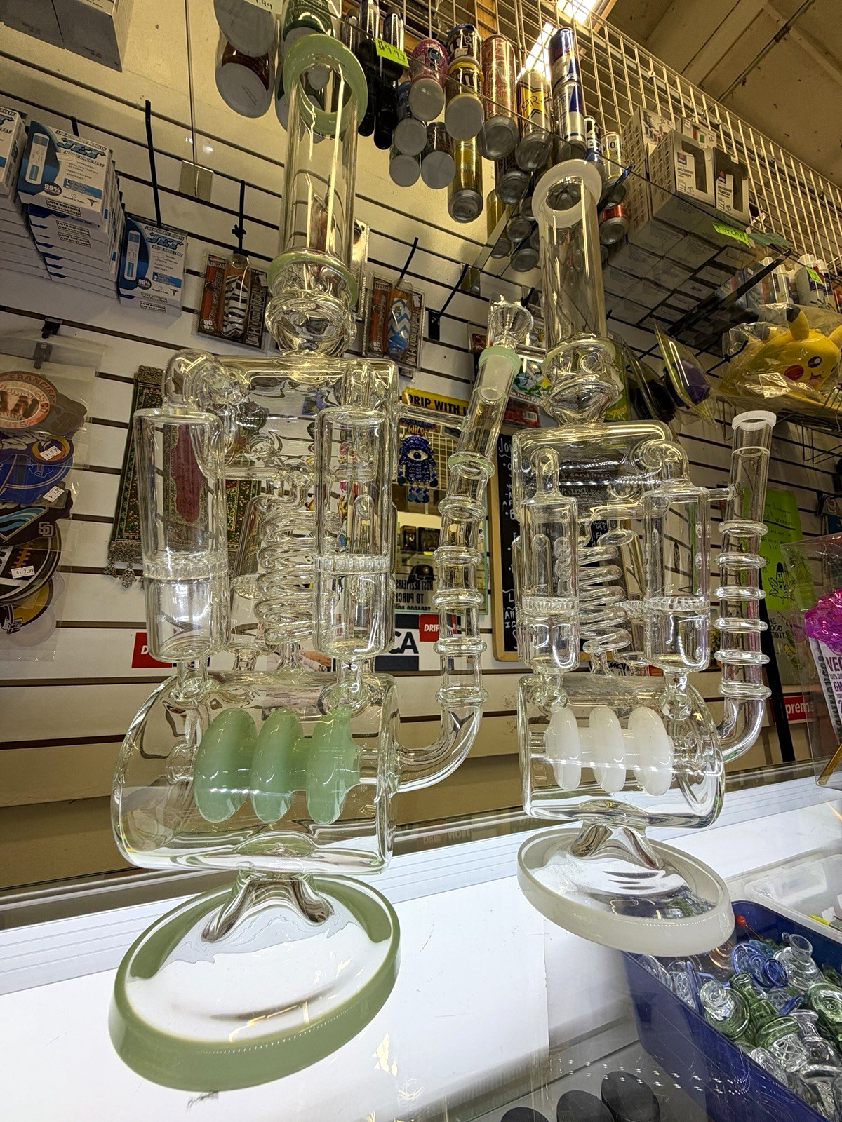 21 Inch Large Unique Quad Triple HoneyComb Glass Water Pipe (Huge Recycler Bong)
