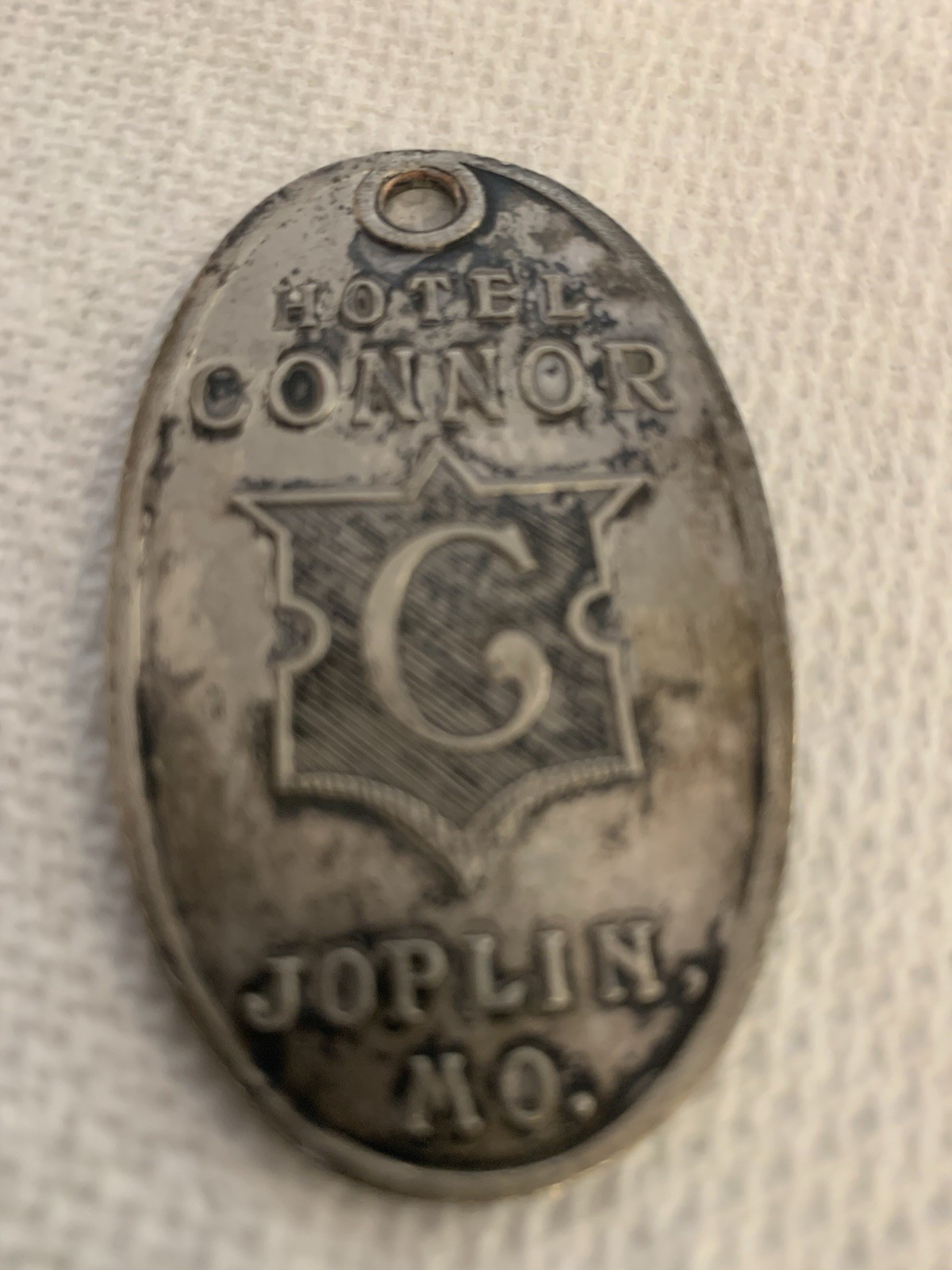 HOTEL CONNER JOPLIN, MO. Metal Room Key Tag/Fob Scarce Room #731