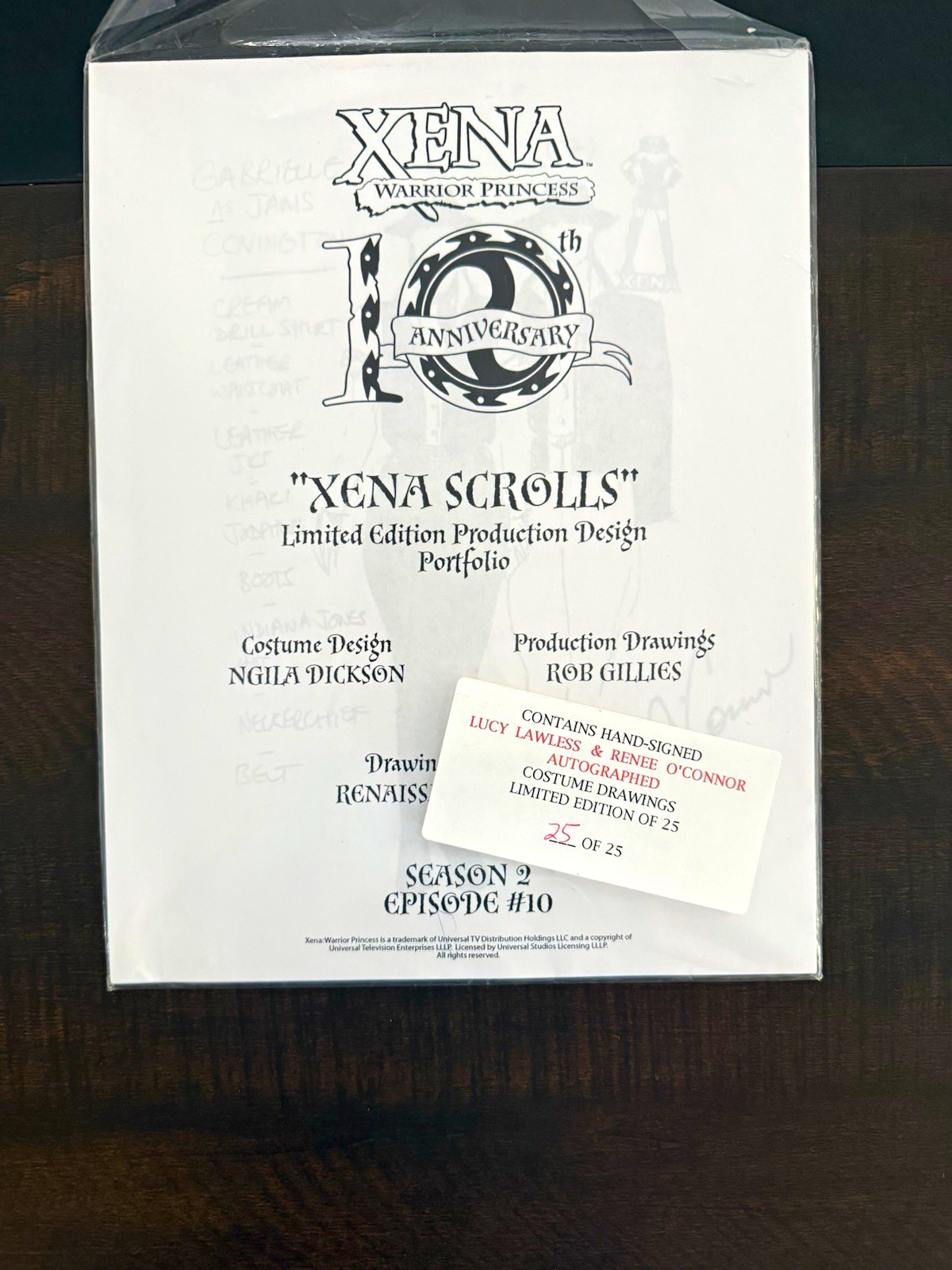 RARE Xena: Warrior Princess Signed Production Design Portfolio “Xena Scrolls”