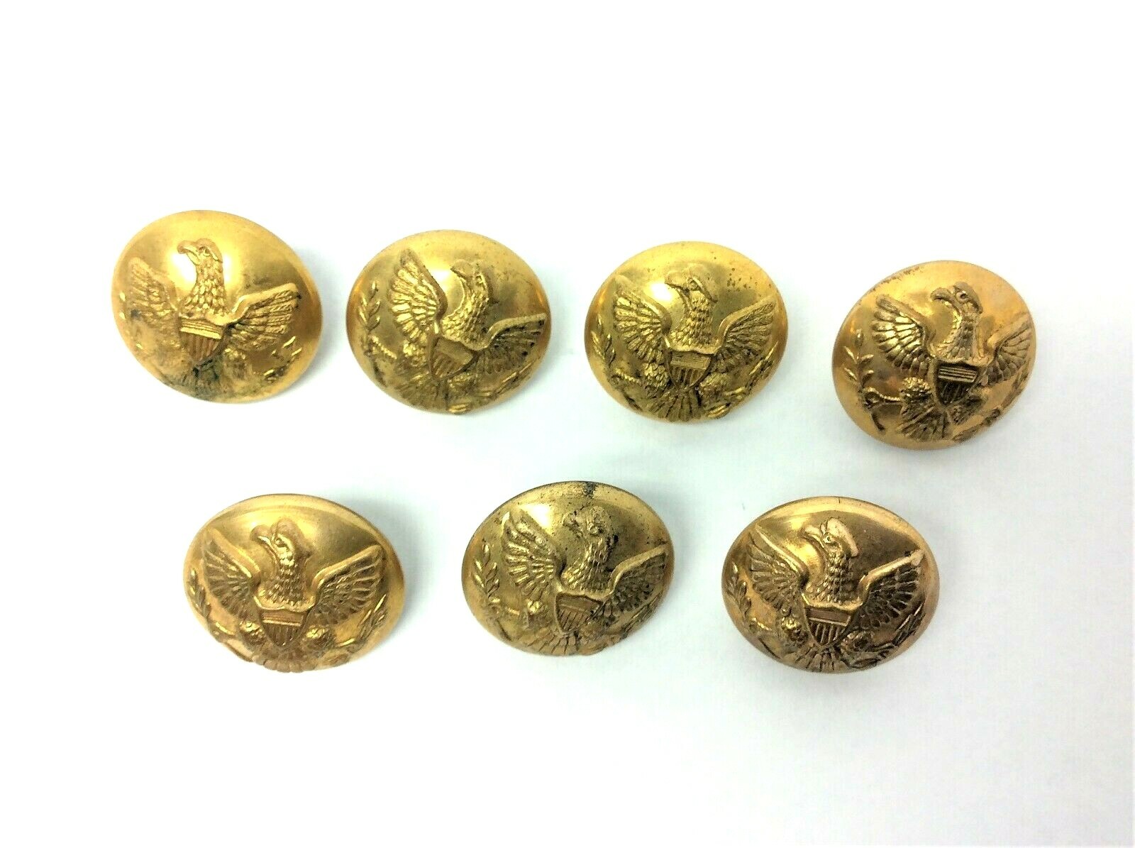 Mixed Antique Lot Old Horstmann Waterbury MFG Brass Eagle Military Buttons