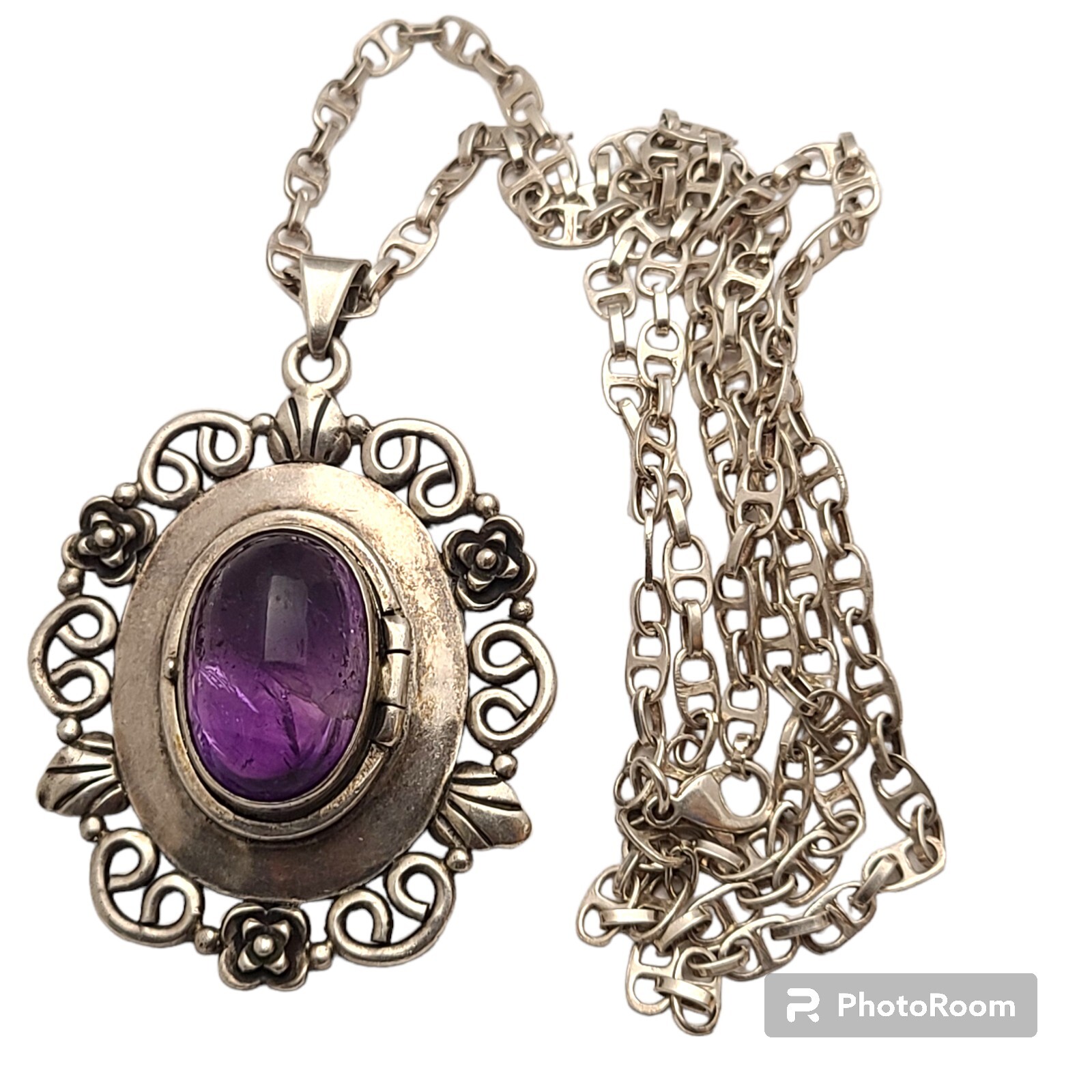 LOS BALLESTEROS MEXICO Sterling Silver high-grade Amethyst Poison Necklace LOS BALLESTEROS MEXICO Sterling Silver high-grade Amethyst Poison Necklace