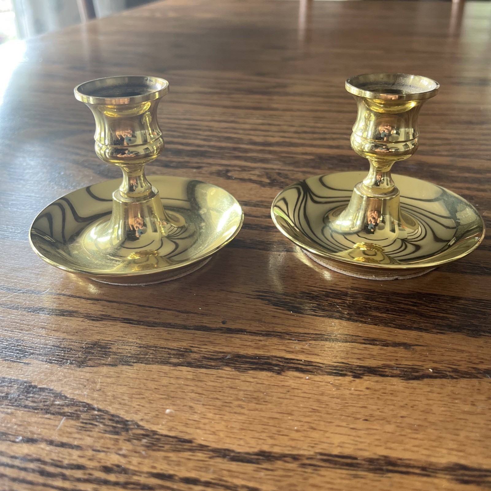 Baldwin Polished Brass Traditional 3” Candleholders, Pair Vintage Made in USA