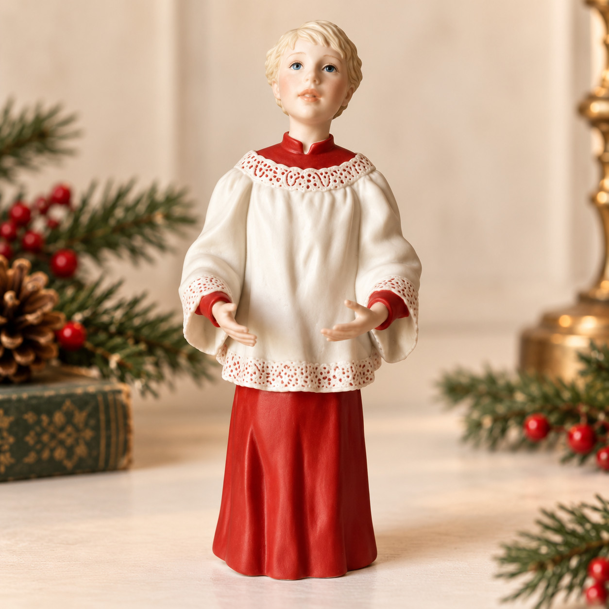 Rare Cybis Choir Boy Christmas Figurine 9\