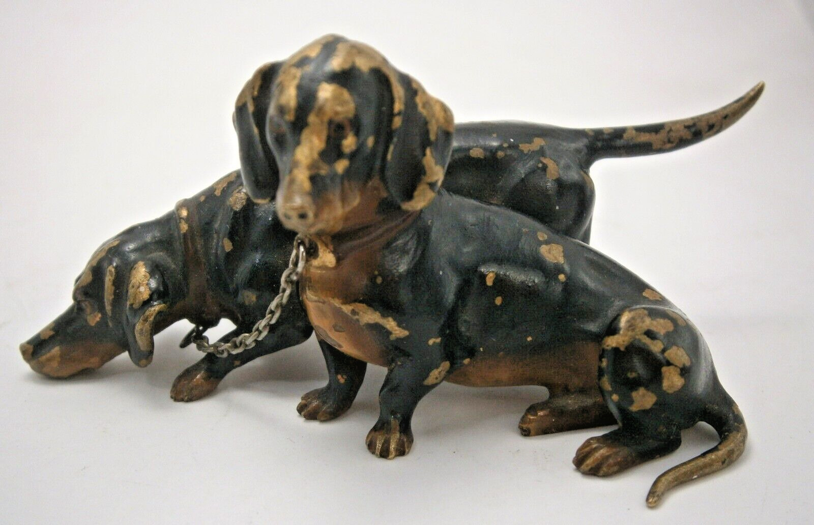 Pair of Vintage Dachshund Dog Vienna Bronze Figurine