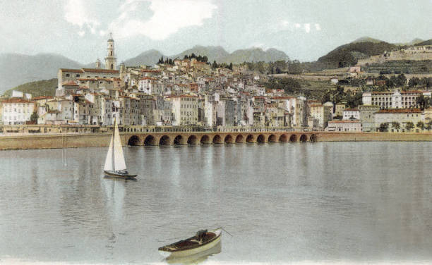 Menton view of the old city c 1907 Historic Old Photo