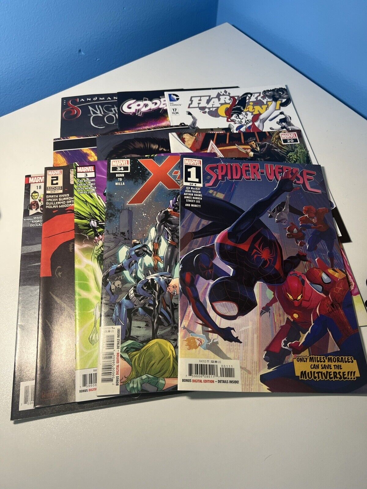 DC And Marvel Comic Book Lot - 11 Comic Books Spider Verse X-men Harley Quinn