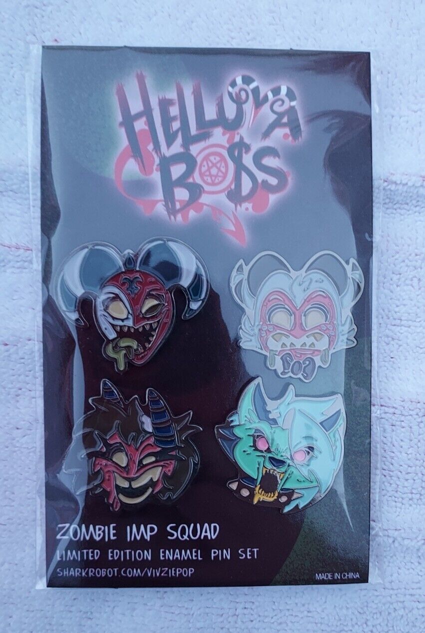 Helluva Boss Zombie IMP Squad Enamel 4-Pin Set - LIMITED EDITION - DISCONTINUED