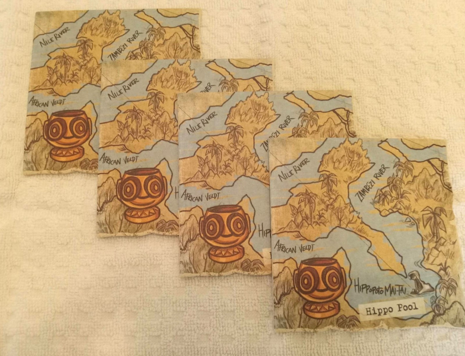 Trader Sam’s Disneyland Resort Hippo Pool Puzzle Piece Coaster, set of 4