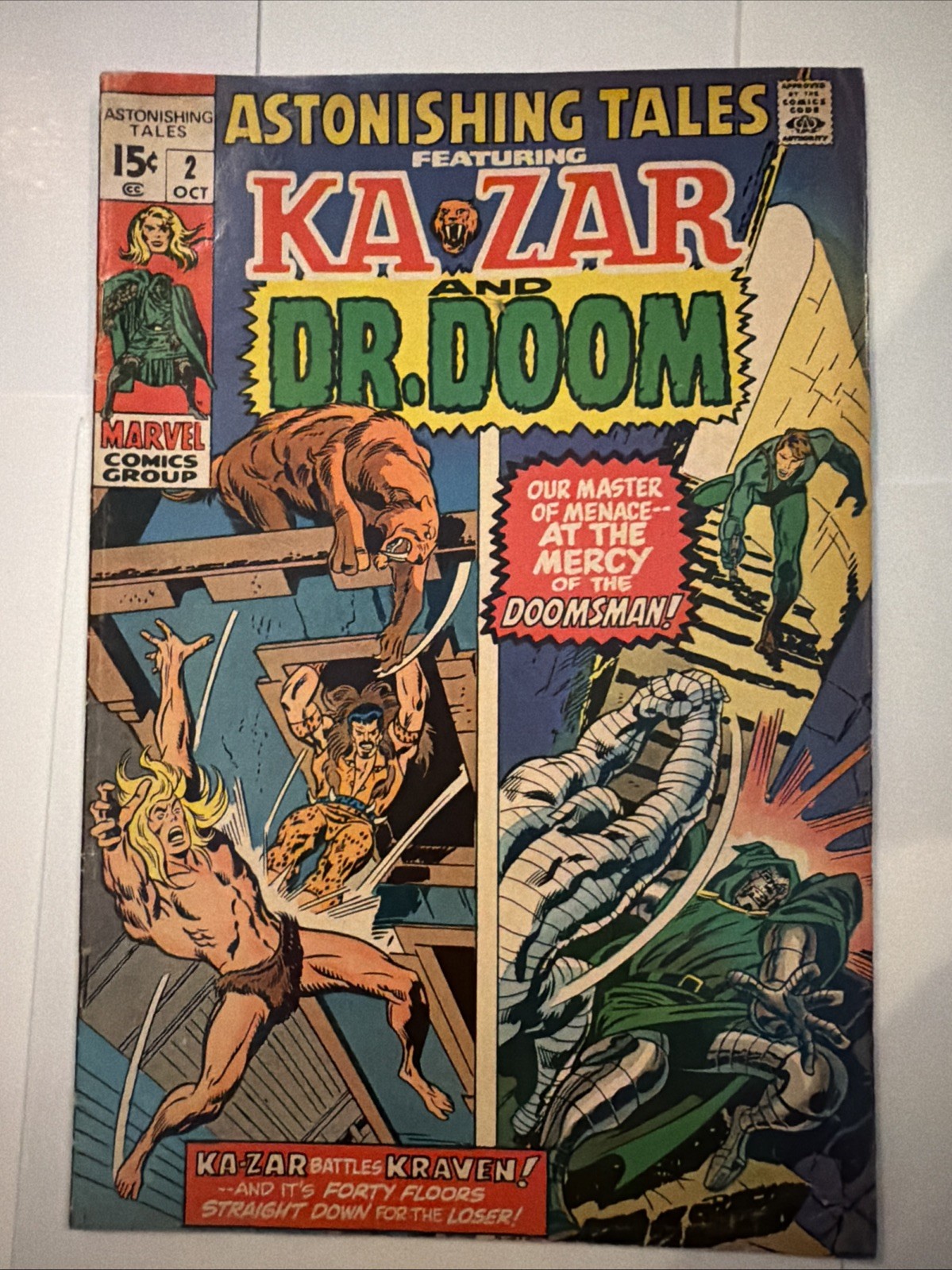 Astonishing Tales 2 (1970) Ka-Zar and Dr. Doom Jack Kirby art Marvel