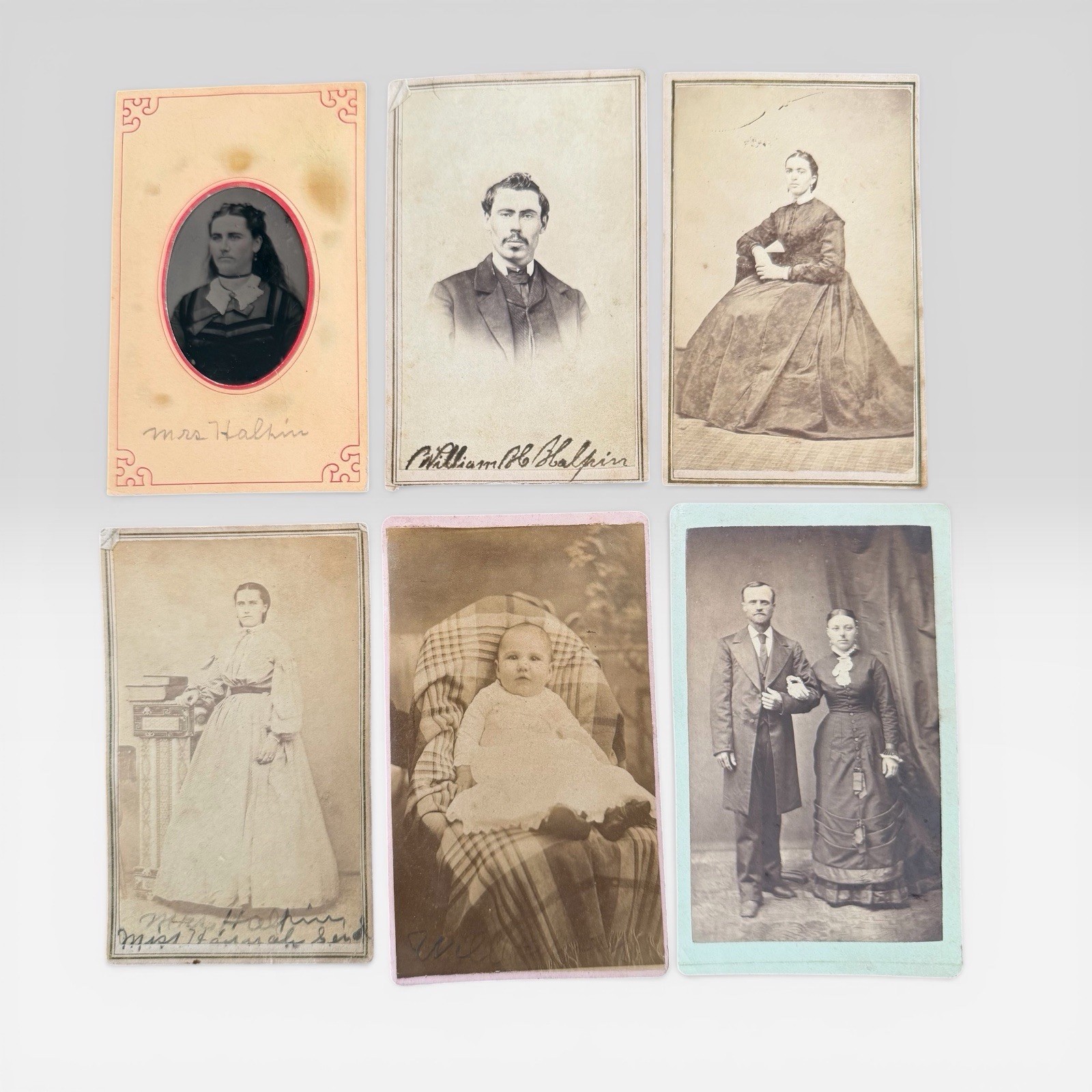 ID'd St. Louis MO Photo Archive 1860s-80s HALPIN SEND PIPLER 6pc Genealogy Lot