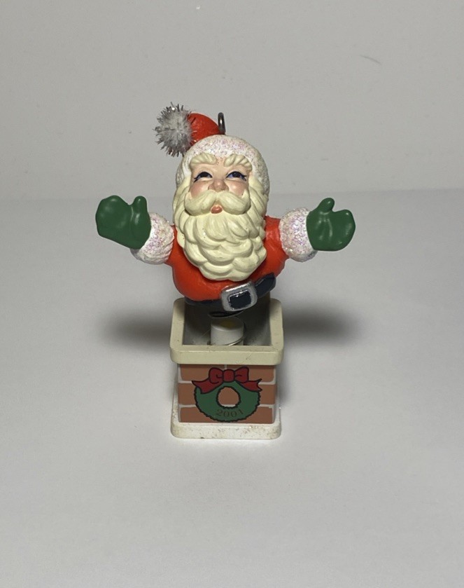 2001 Hallmark Keepsake Ornament Springing Santa Christmas