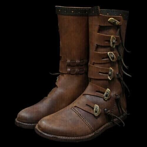 Eberhardt-shoes-High medieval half boot with very interesting closure halloween