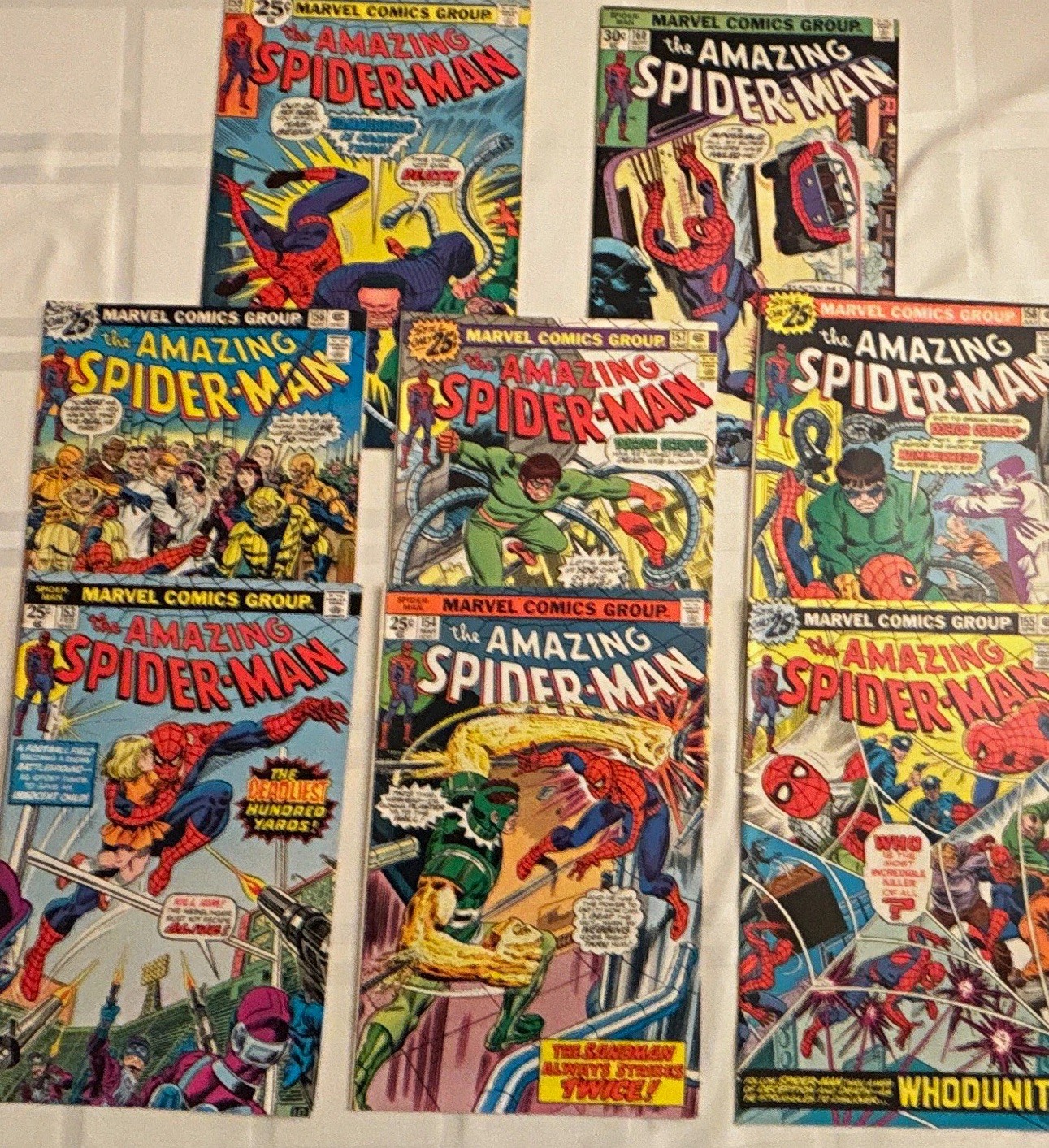 Marvel Comics The Amazing Spider-Man 1976 Lot #153-160 Very Fine condition