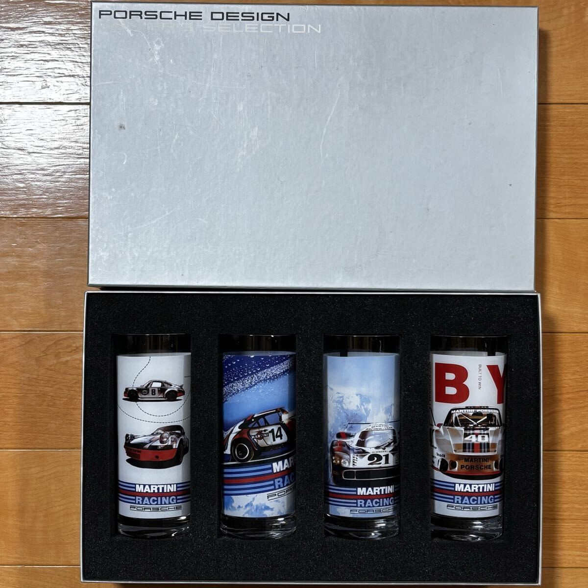 Porsche Driver\'s Selection Martini Racing Long Glasses Set of 4 16.5cm