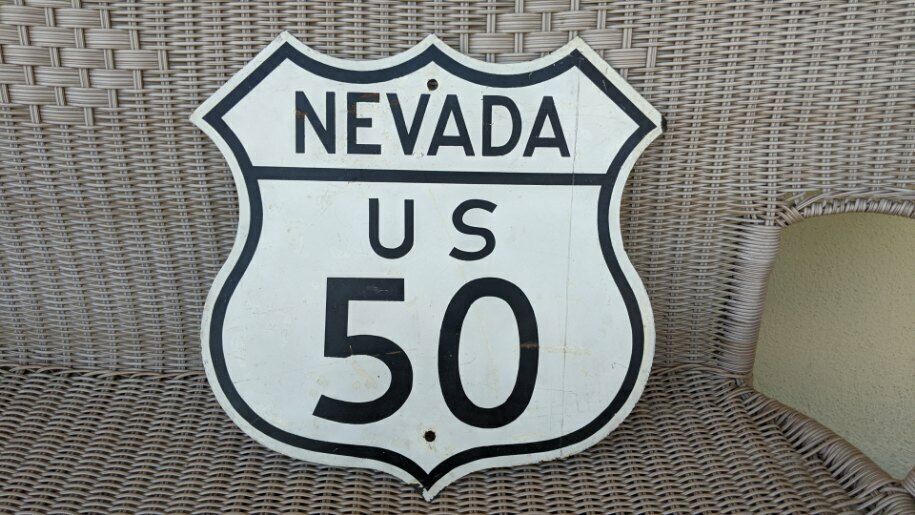 UNITED STATES US HIGHWAY 50 NEVADA SIGN ALONG ELY & FALLON
