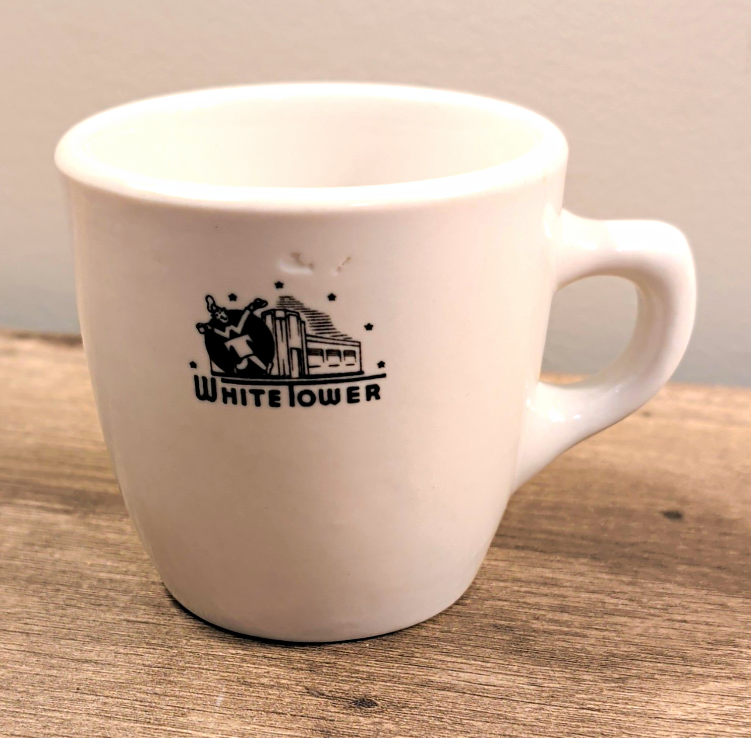 Vintage 1948 White Tower Hamburgers Restaurant Coffee Mug Carr China Grafton WV
